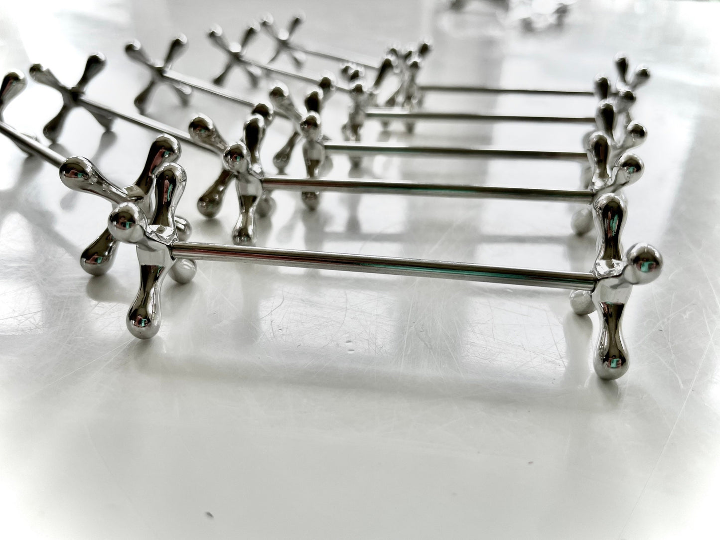 Set of 12 French traditional style Victorian boules Cutlery rests For Knives, knife holders, covered rest, metal tableware