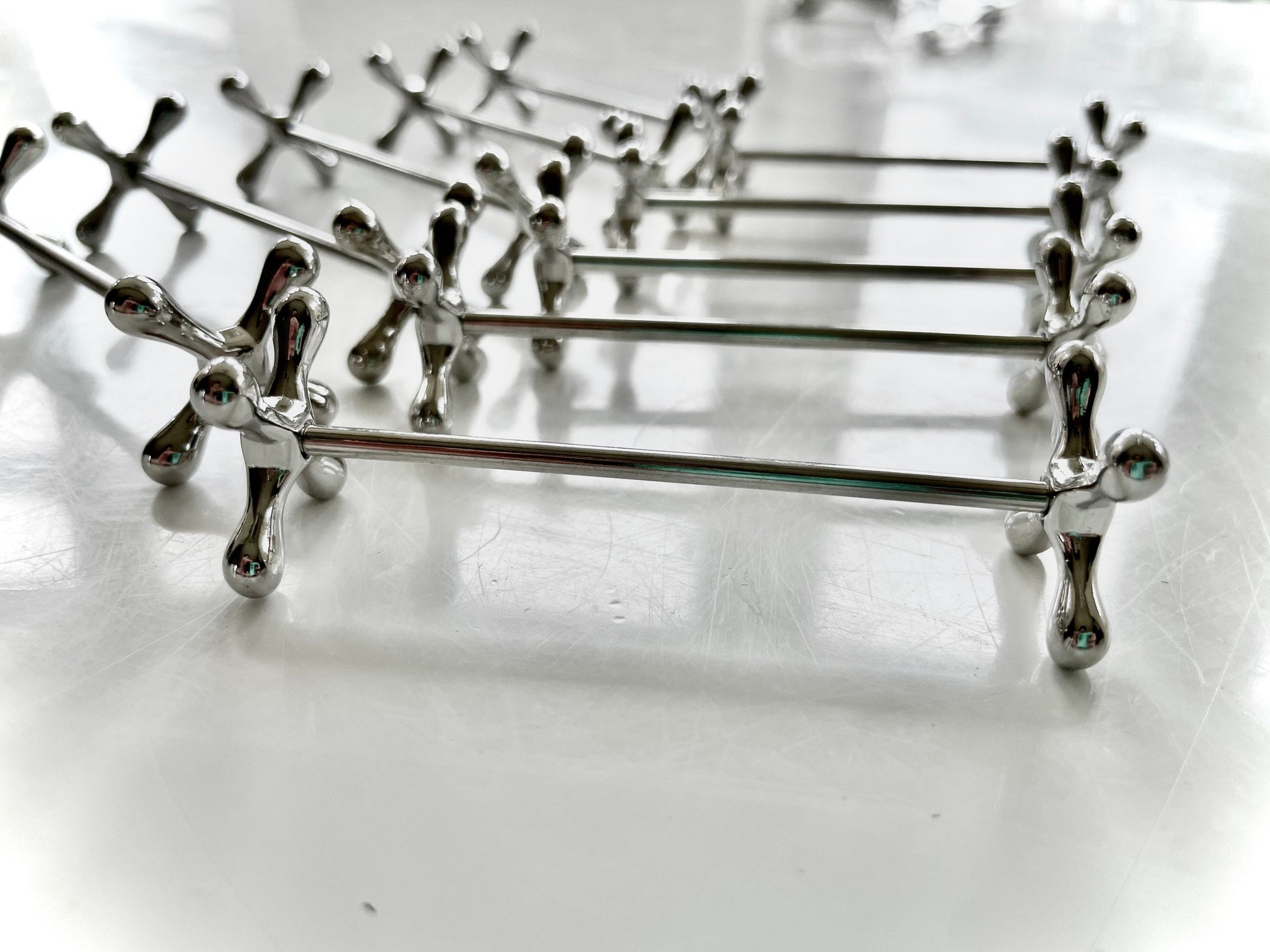 Set of 12 French traditional style Victorian boules Cutlery rests For Knives, knife holders, covered rest, metal tableware