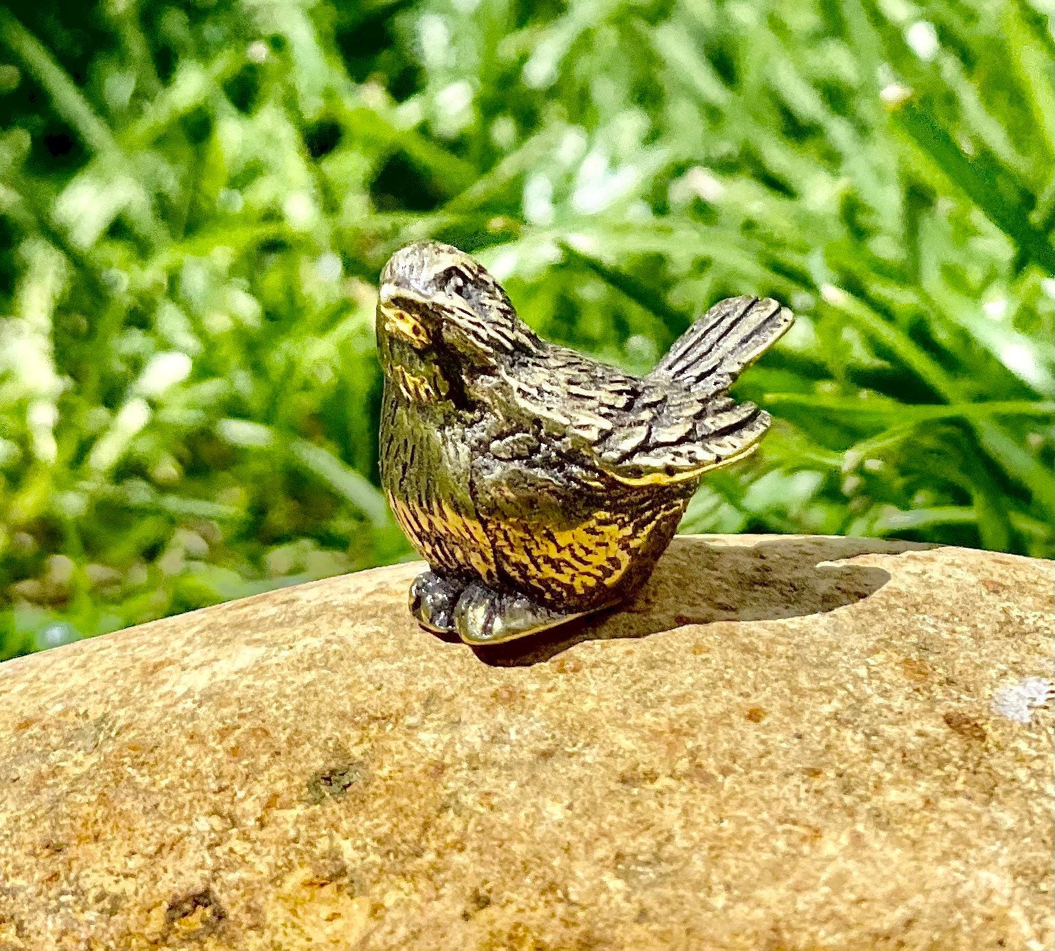 Adorable lifelike solid brass little chick birds statue, brass birdie figurine, adorable gift for bird lovers, st. valentine's day gift