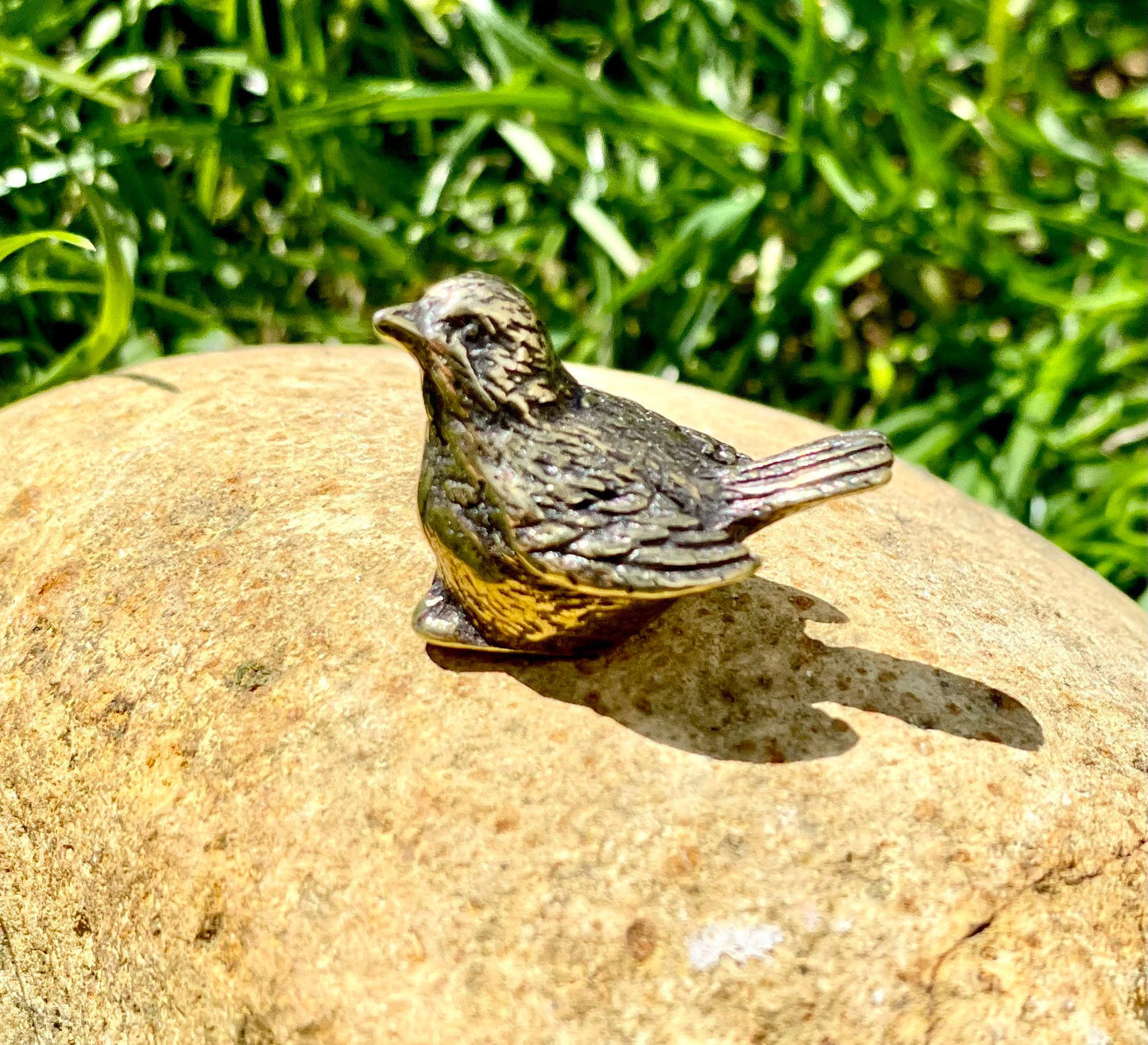 Adorable lifelike solid brass little chick birds statue, brass birdie figurine, adorable gift for bird lovers, st. valentine's day gift