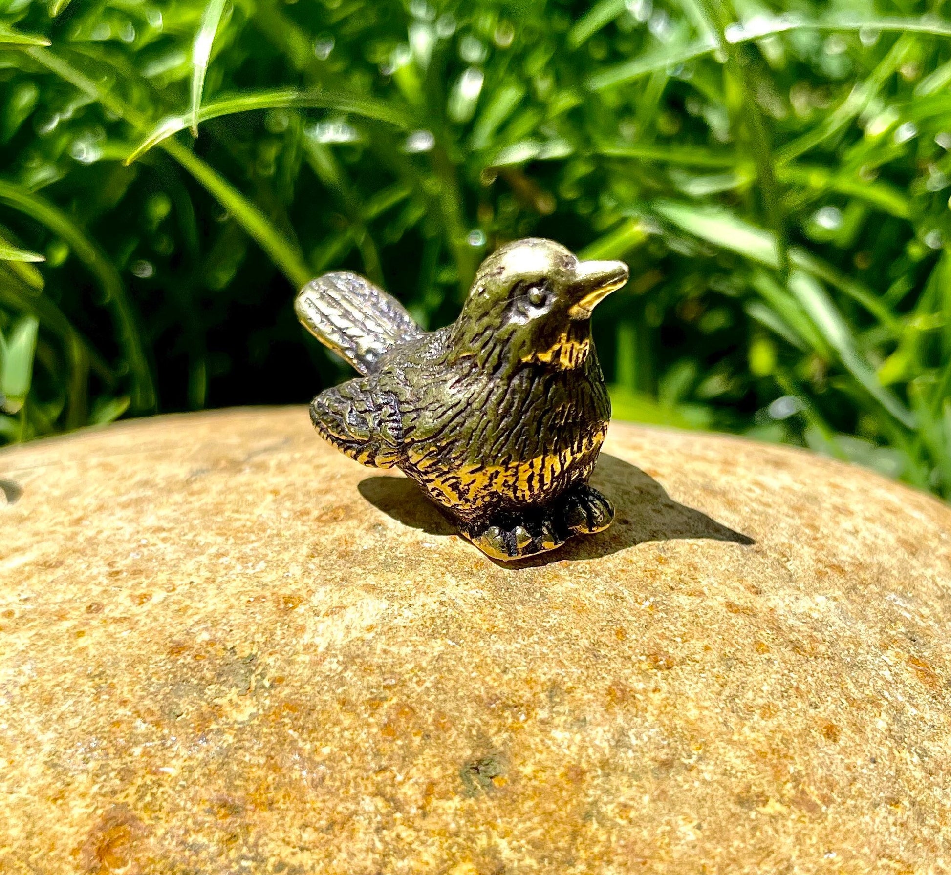 Adorable lifelike solid brass little chick birds statue, brass birdie figurine, adorable gift for bird lovers, st. valentine's day gift