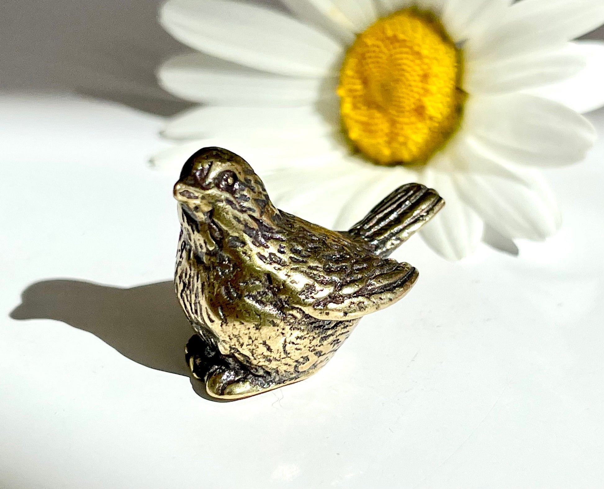 Adorable lifelike solid brass little chick birds statue, brass birdie figurine, adorable gift for bird lovers, st. valentine's day gift