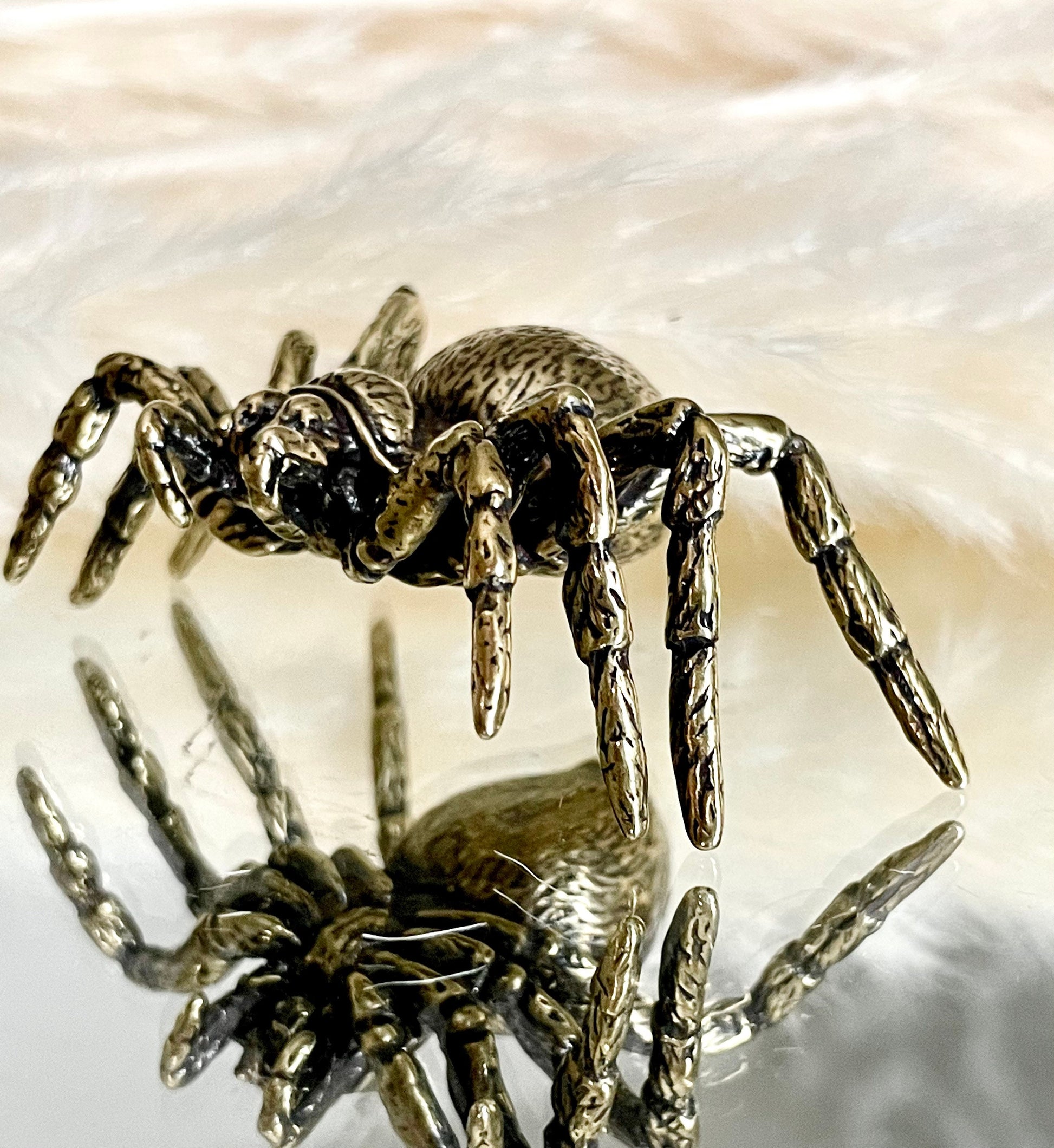 Sydney funnel-web spider figurine, spider metal statue, Lifelike solid brass spider figurine, scary Sculpture, spider lover giftSydney funne