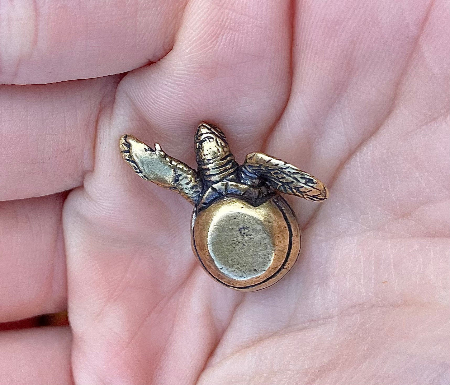 Turtle figurine, Fine solid brass ornament, Turtle hatching from an egg, adorable gift, tortoise metal ornament, cute gift, baby gift