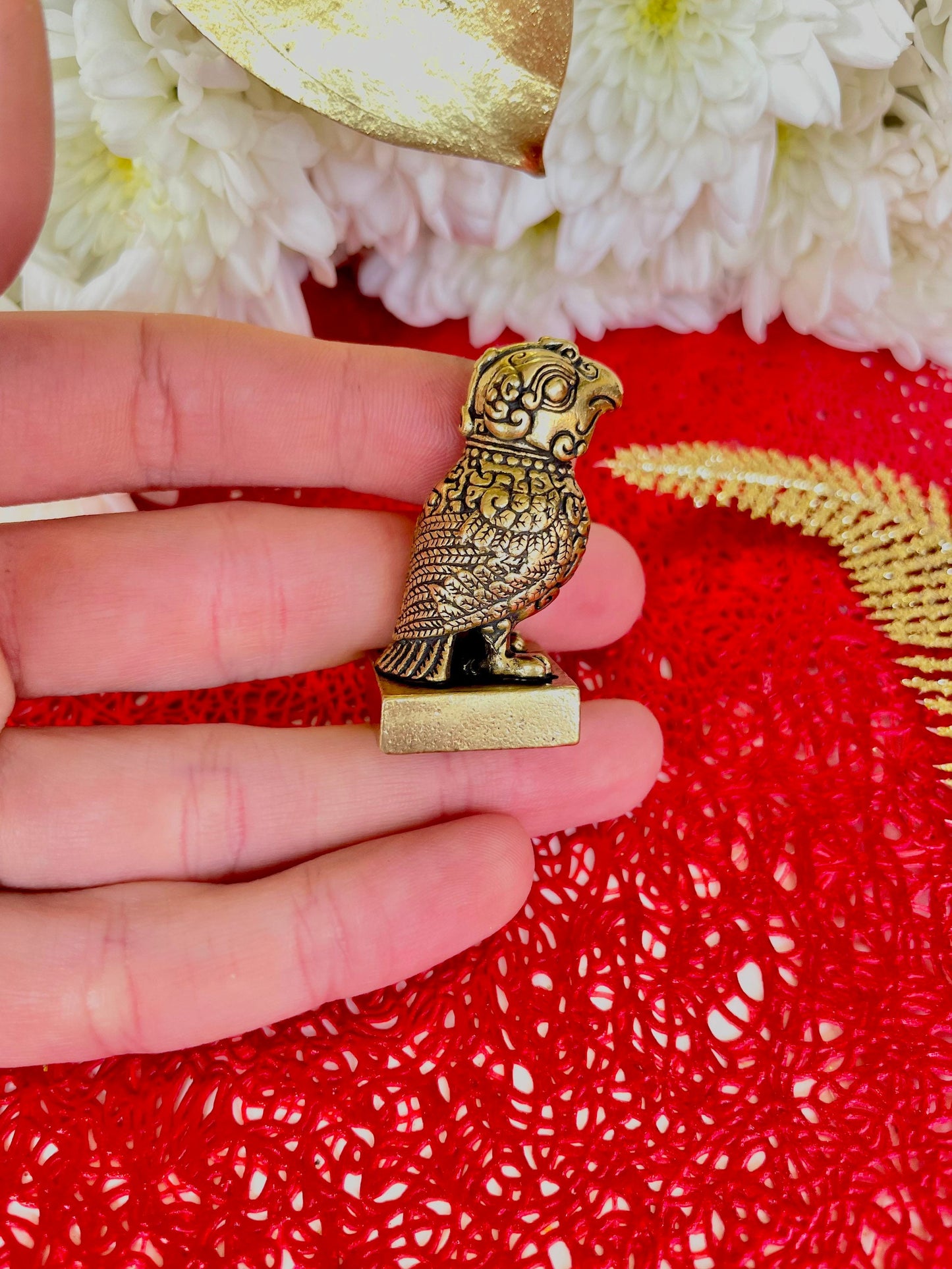 The Fortune-Bringing Bird, solid brass bird figurine, good luck charm, unique style bird ornament, cool style figurine