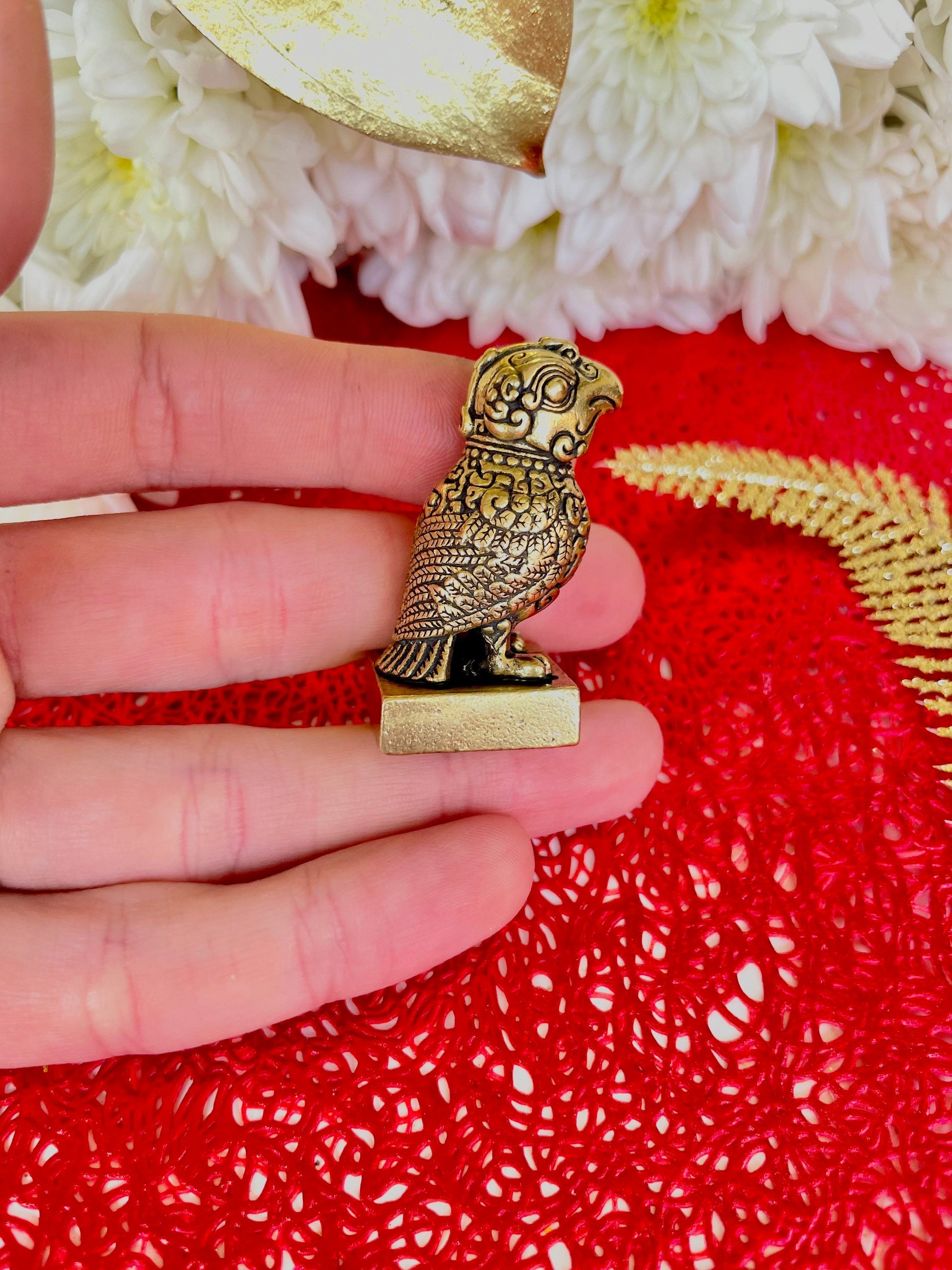The Fortune-Bringing Bird, solid brass bird figurine, good luck charm, unique style bird ornament, cool style figurine