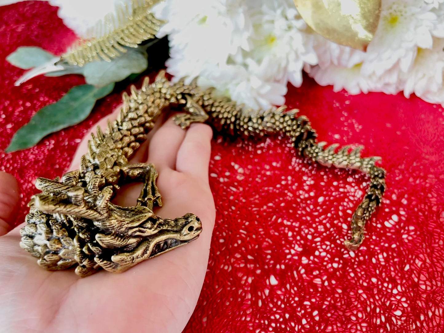Brass Copper Dragon Statue, Chinese style Figurine, Creative dragon Miniature, Home Decor, Office decoration, Fairy Garden Miniature