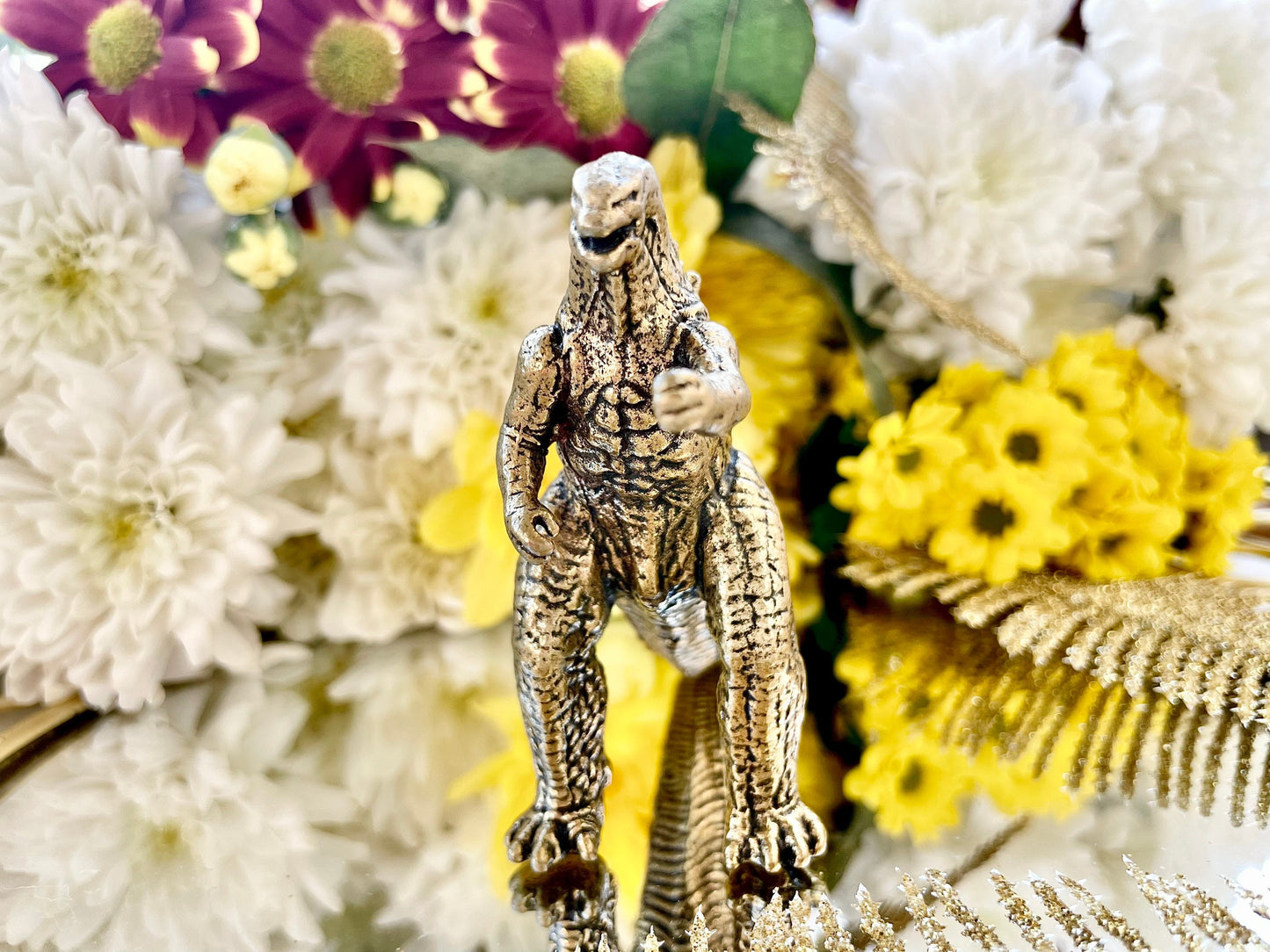 Solid brass Godzilla, big Lizard, brass dinosaur , solid Tabletop decor,dinosaur Miniature, Creative desktop ornament, cool gift for him