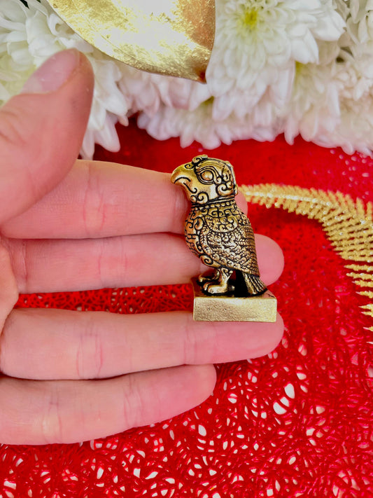 The Fortune-Bringing Bird, solid brass bird figurine, good luck charm, unique style bird ornament, cool style figurine
