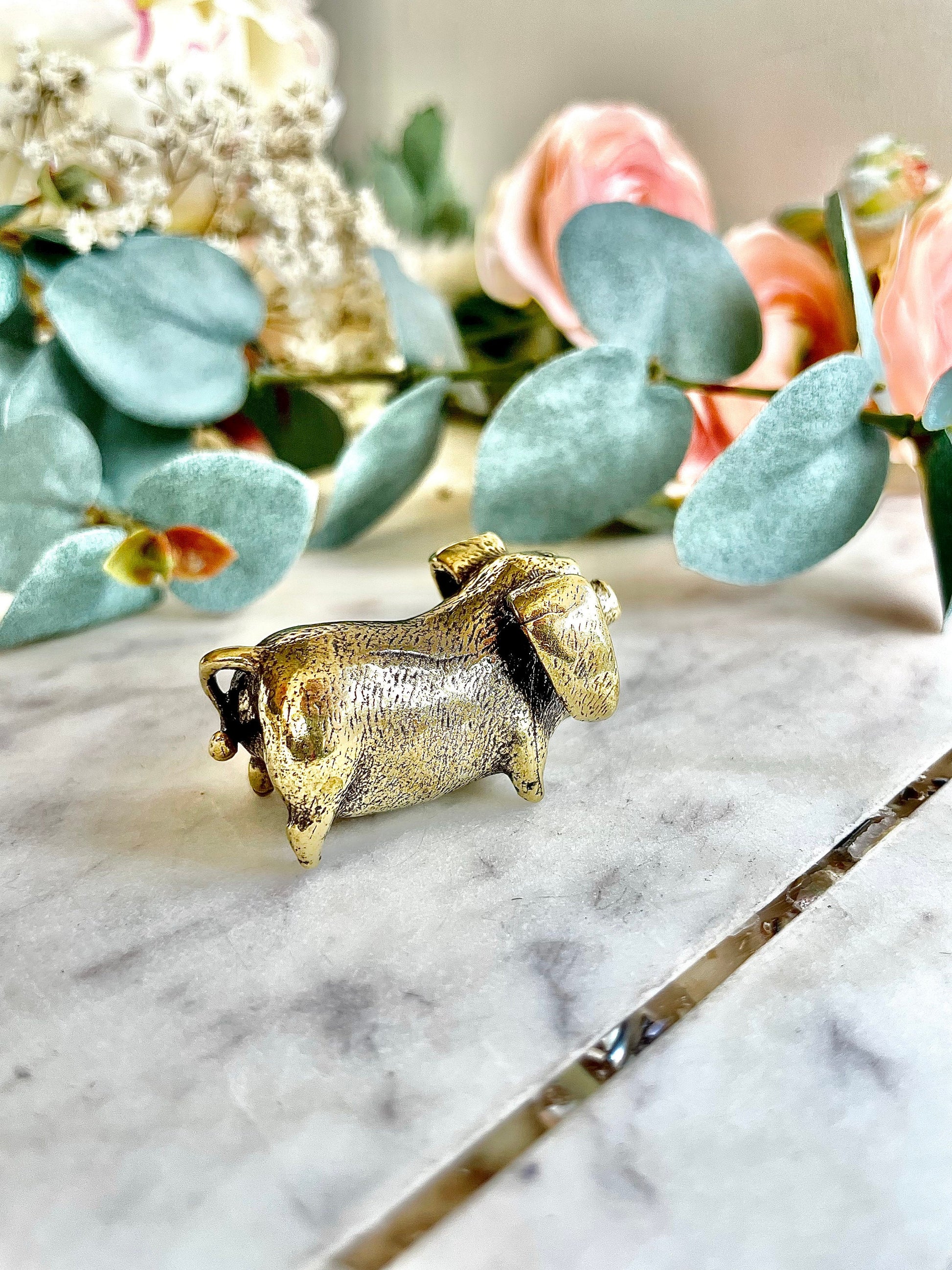 Solid brass Pig Ornaments, Cute Fat Pig Collectibles, funny paperweight