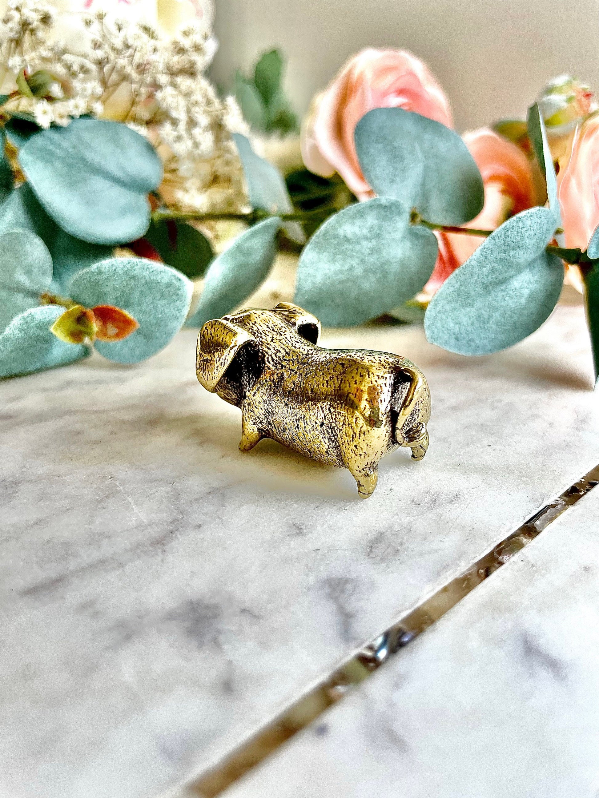 Solid brass Pig Ornaments, Cute Fat Pig Collectibles, funny paperweight