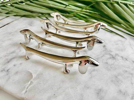 Set of 6 dog style knife holders, Sausage Dog Cutlery Holder, Rest for Knifes, Forks, and Spoons, Farmhouse Tableware