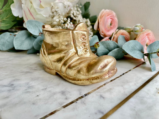 Vintage Chunky Solid brass boot, Nice collectable item, Very heavy Shoe, Boot sculpture