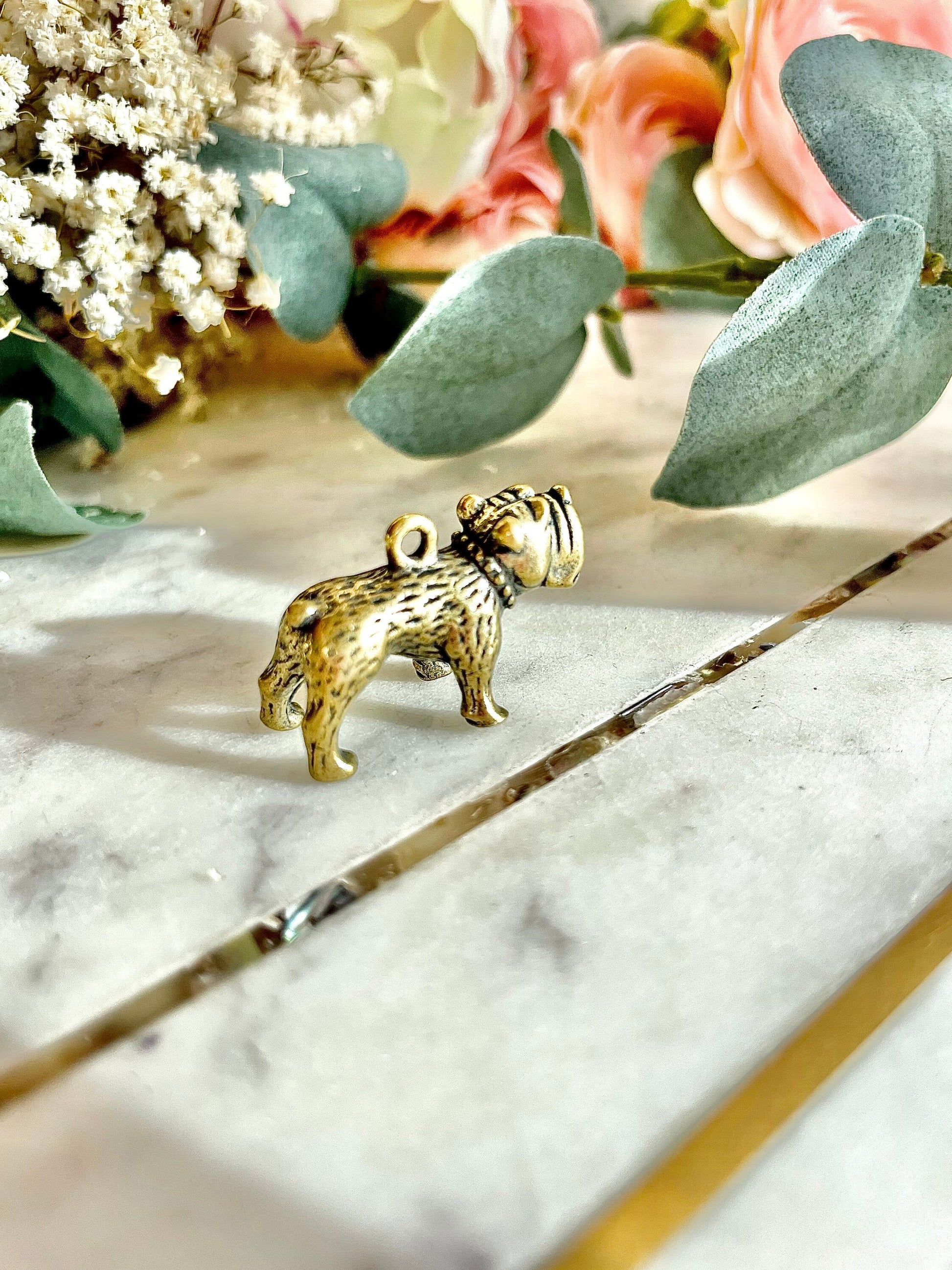 Solid brass Grumpy British Bulldog Figurine, Metal bulldog Statuette, Bull Dog Miniatures, English bulldog pendant keychain