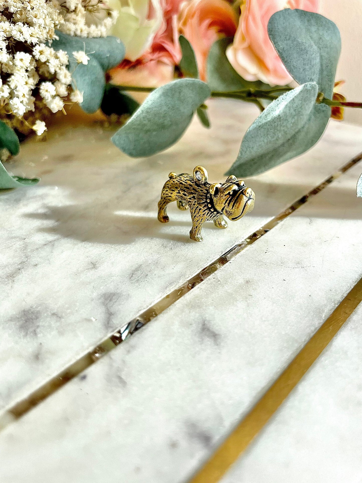 Solid brass Grumpy British Bulldog Figurine, Metal bulldog Statuette, Bull Dog Miniatures, English bulldog pendant keychain