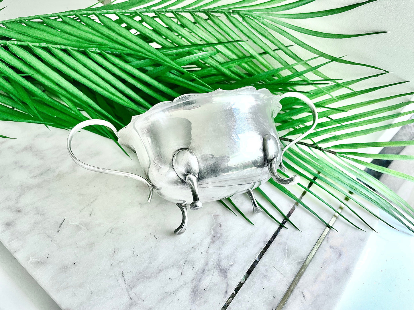 Vintage Silver Plated Footed Oval Bowl with Handles, Marked EPNS, Needs TLC
