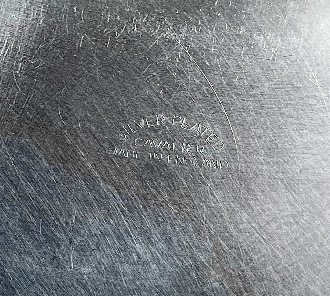 Vintage Silver Plated Cavalier Serving Tray, Chased Centre Oblong Dish 4021/12 Made in England