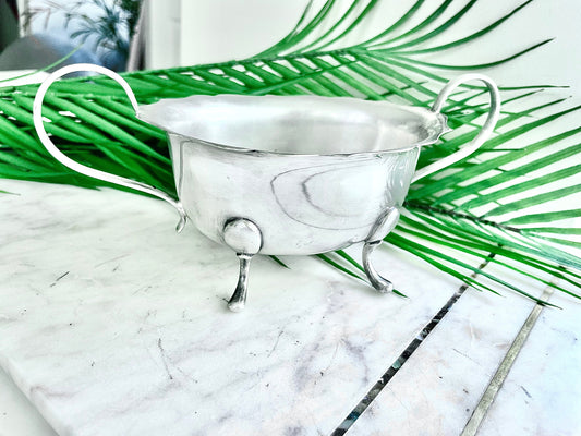 Vintage Silver Plated Footed Oval Bowl with Handles, Marked EPNS, Needs TLC