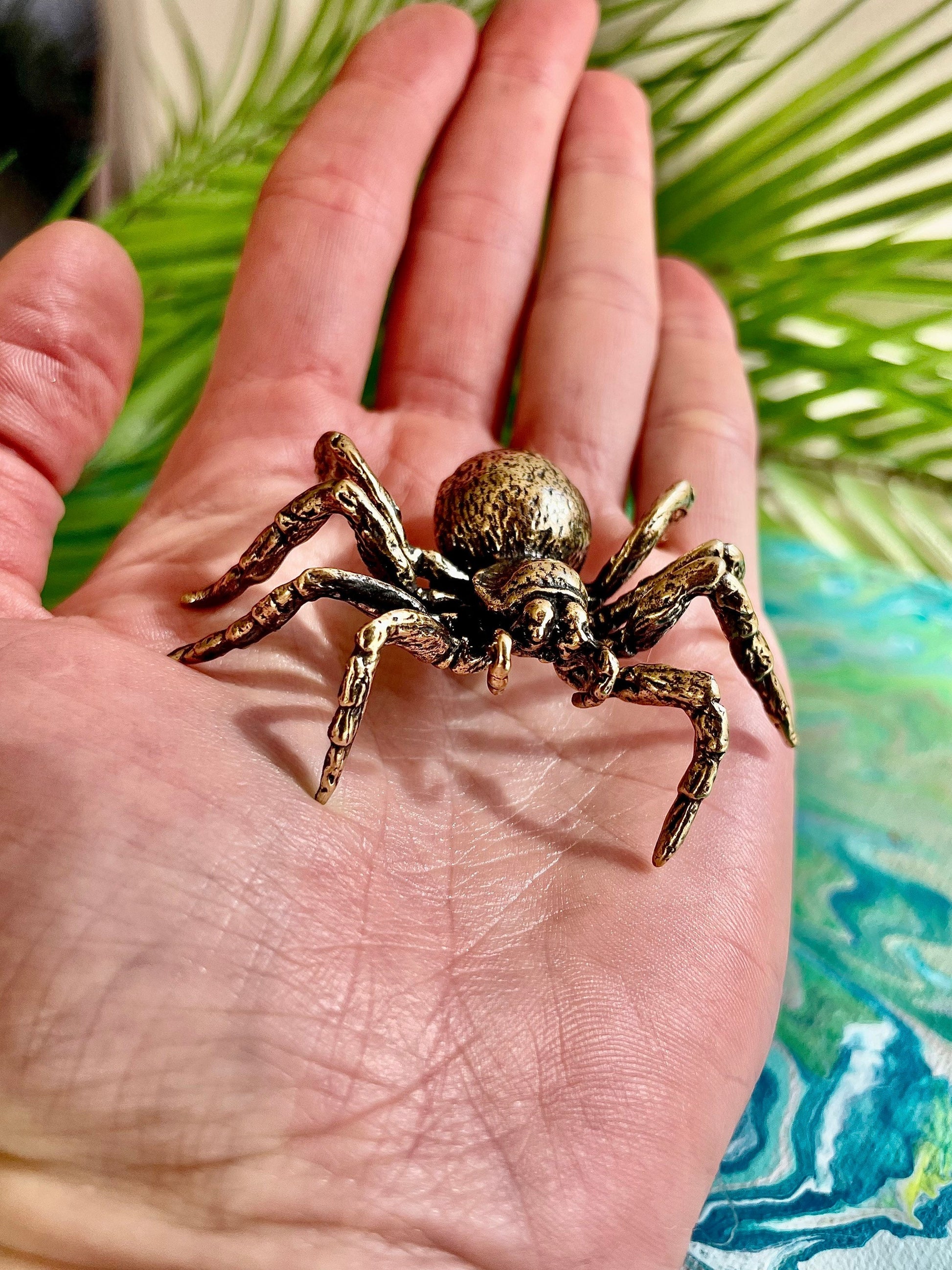 Sydney funnel-web spider figurine, spider metal statue, Lifelike solid brass spider figurine, scary Sculpture, spider lover giftSydney funne