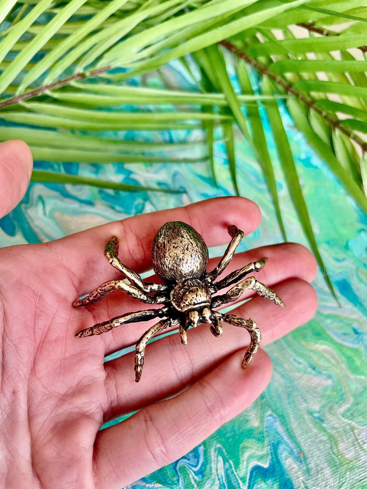 Sydney funnel-web spider figurine, spider metal statue, Lifelike solid brass spider figurine, scary Sculpture, spider lover giftSydney funne
