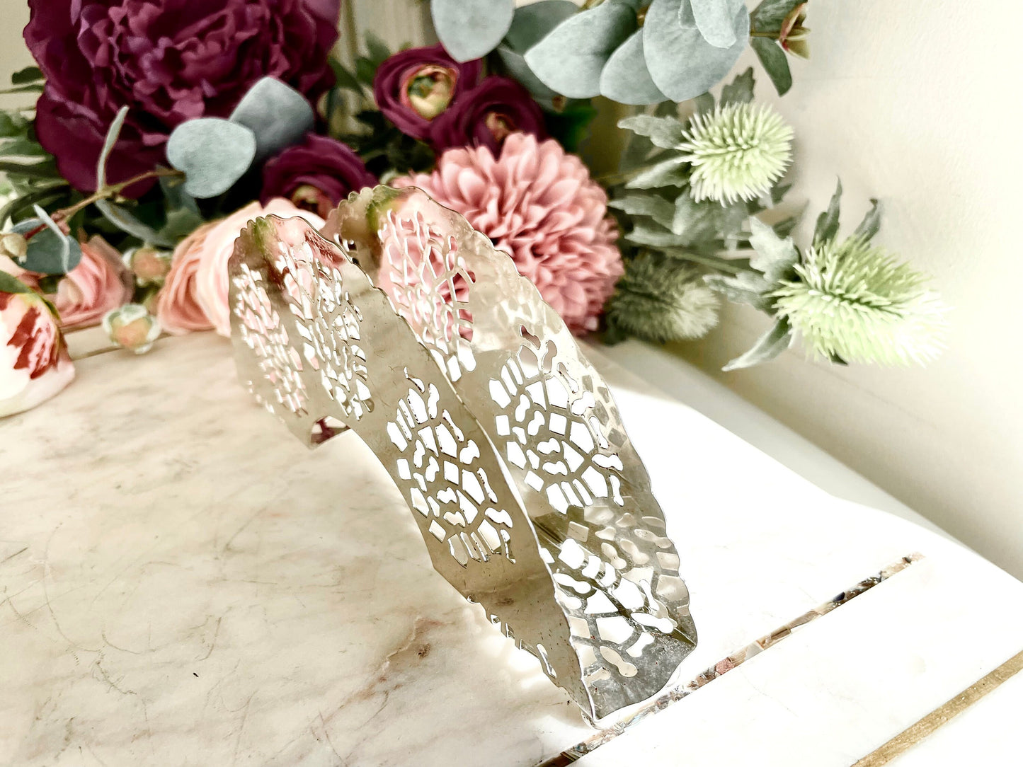 Exquisite Silver Plated Serveware, vintage Silver plated Mayell Napkin Holder, silver plated vintage made in England