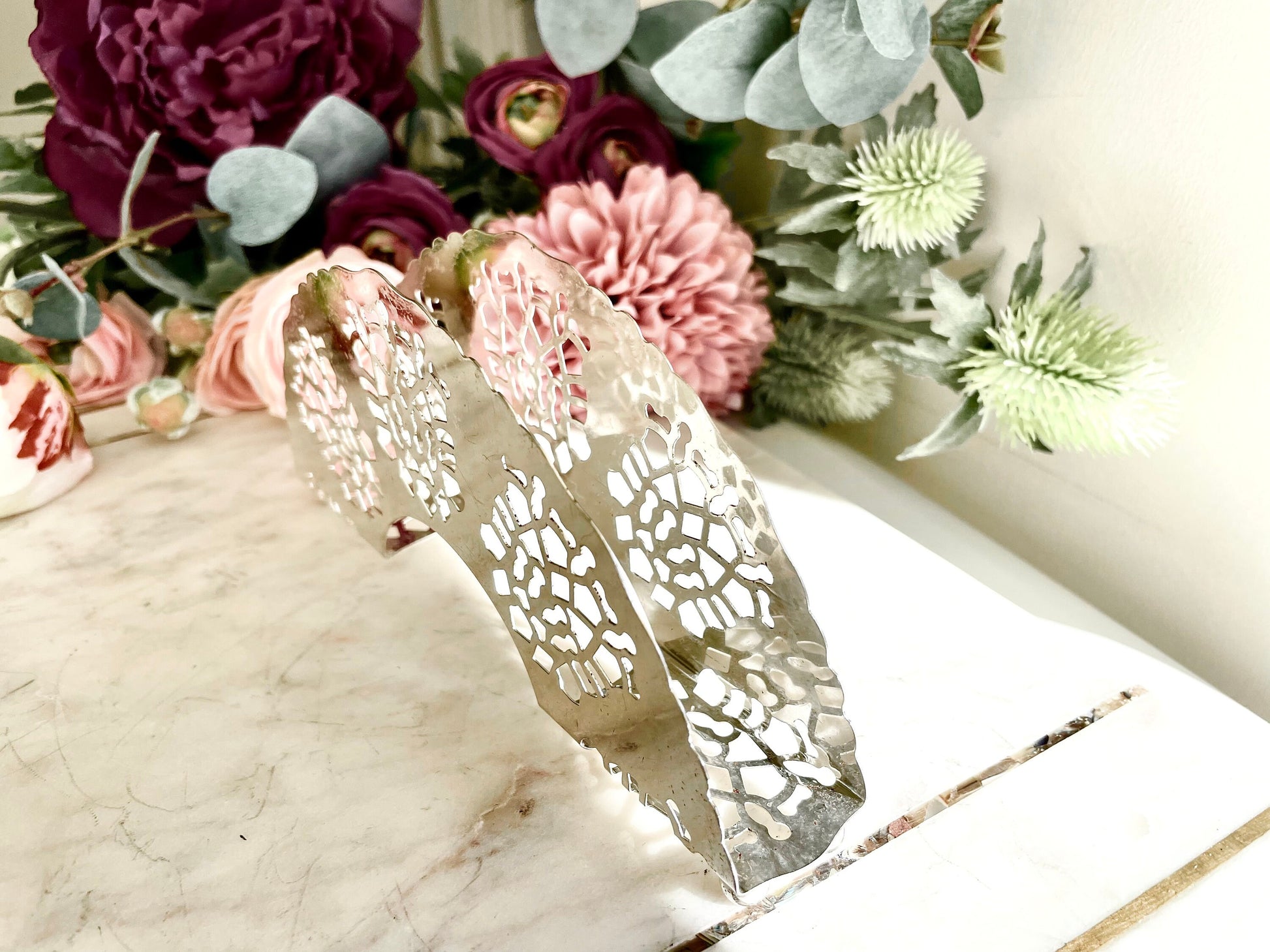 Exquisite Silver Plated Serveware, vintage Silver plated Mayell Napkin Holder, silver plated vintage made in England