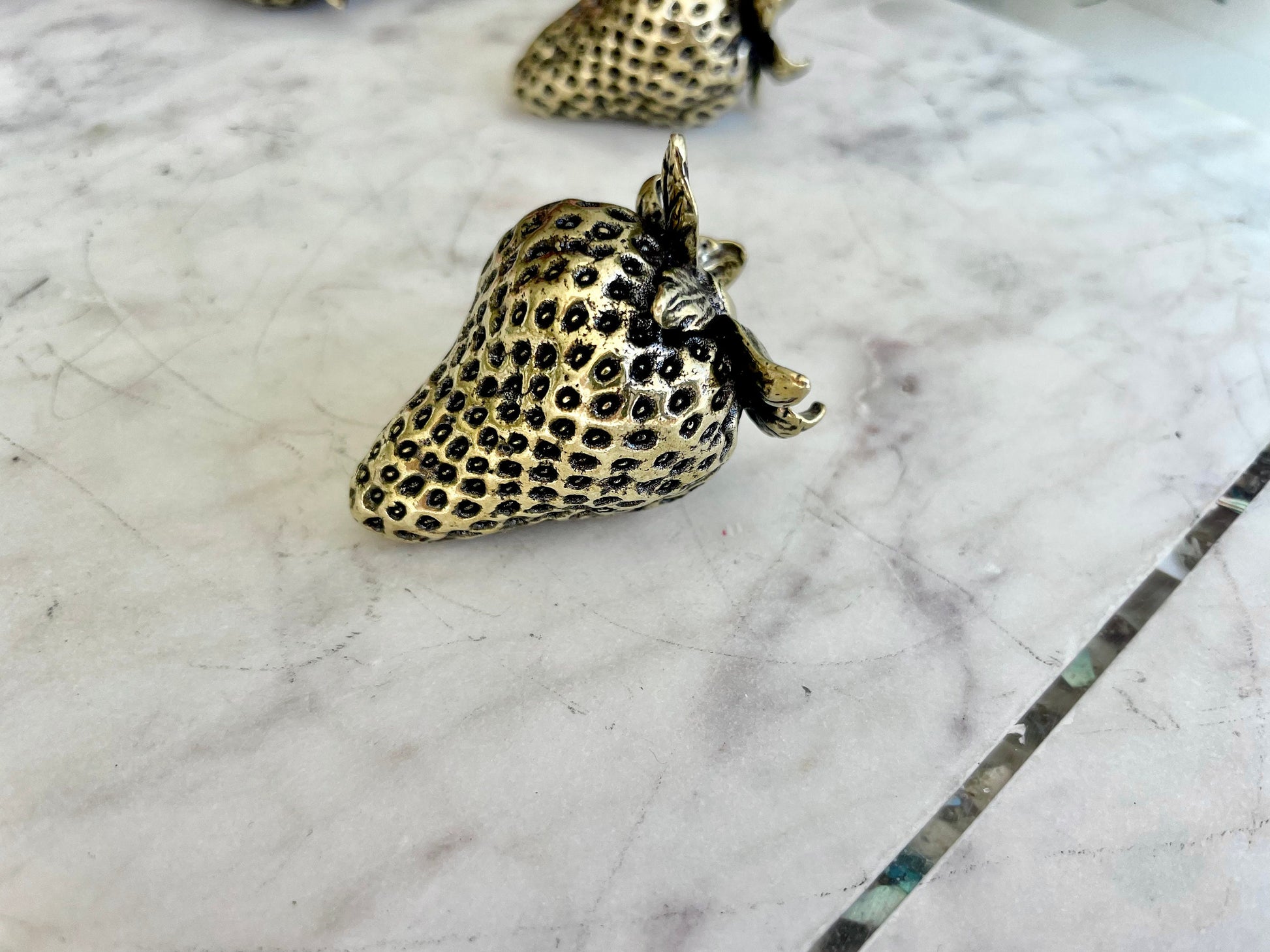 Sweet Harvest Brass Strawberry figurine, Style Solid Brass Strawberry Figurine Paperweight - a Unique and Thoughtful Gift Idea