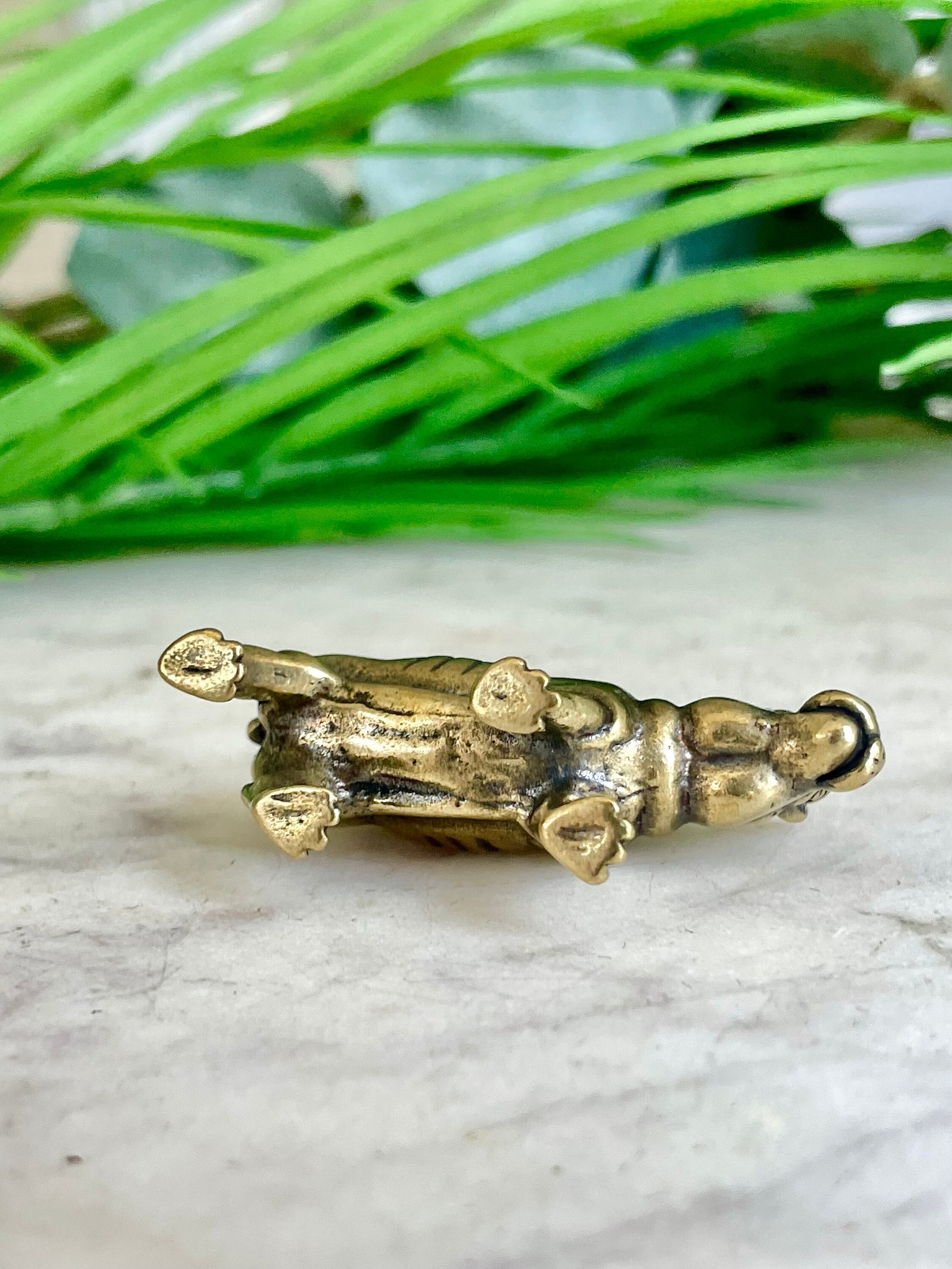 Solid brass hippo figurine, charming hippopotamus sculpture, safari wildlife, jungle-themed nursery decoration, whimsical adornment
