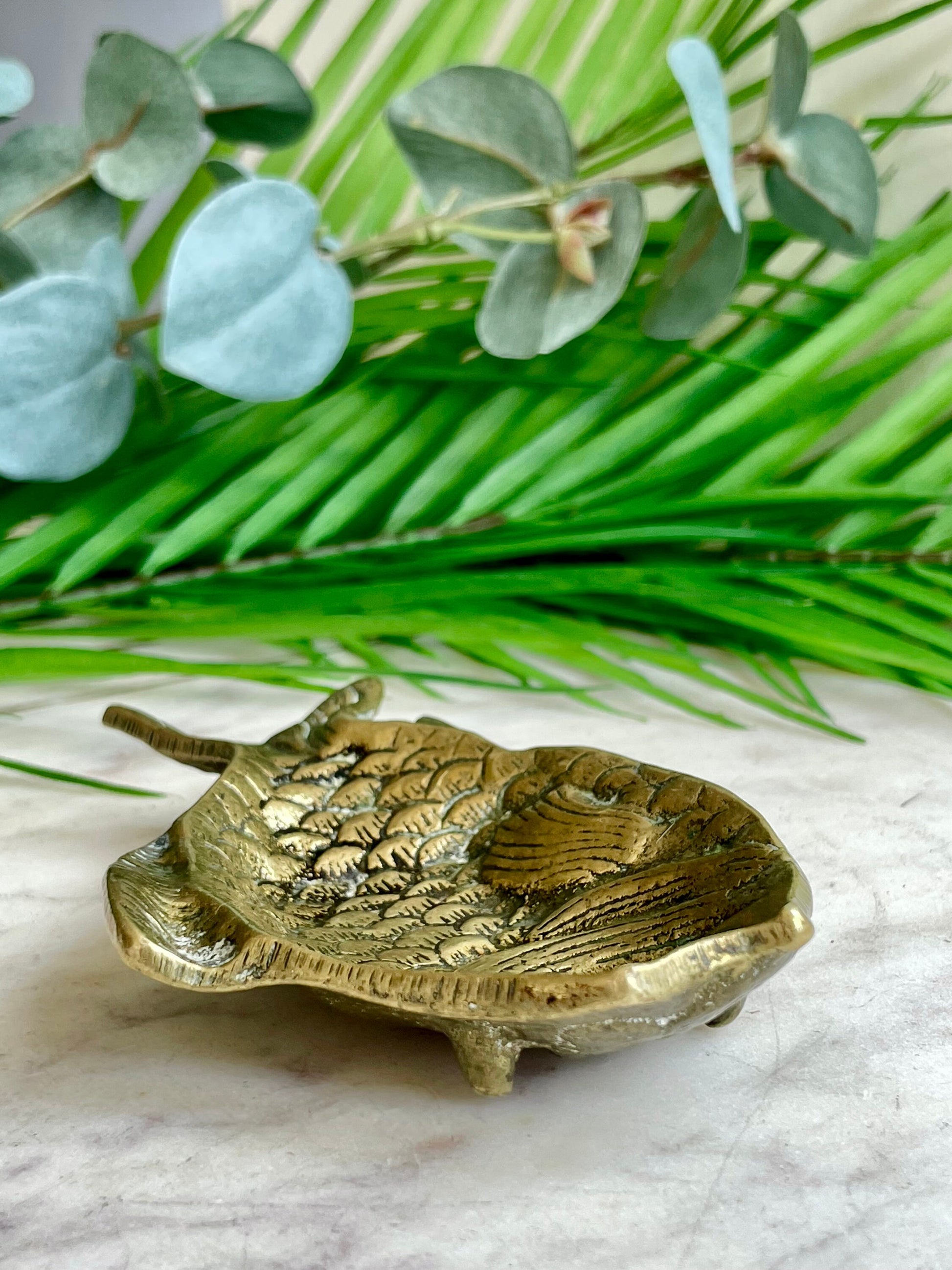 Vintage French Brass Fish Dish Basin Bowl Catch All Jewellery Jewelry Ornament Figurine Dressing Table circa 1960-70’s