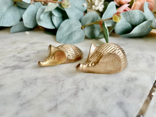 Vintage Solid Brass Mouse Family Miniatures