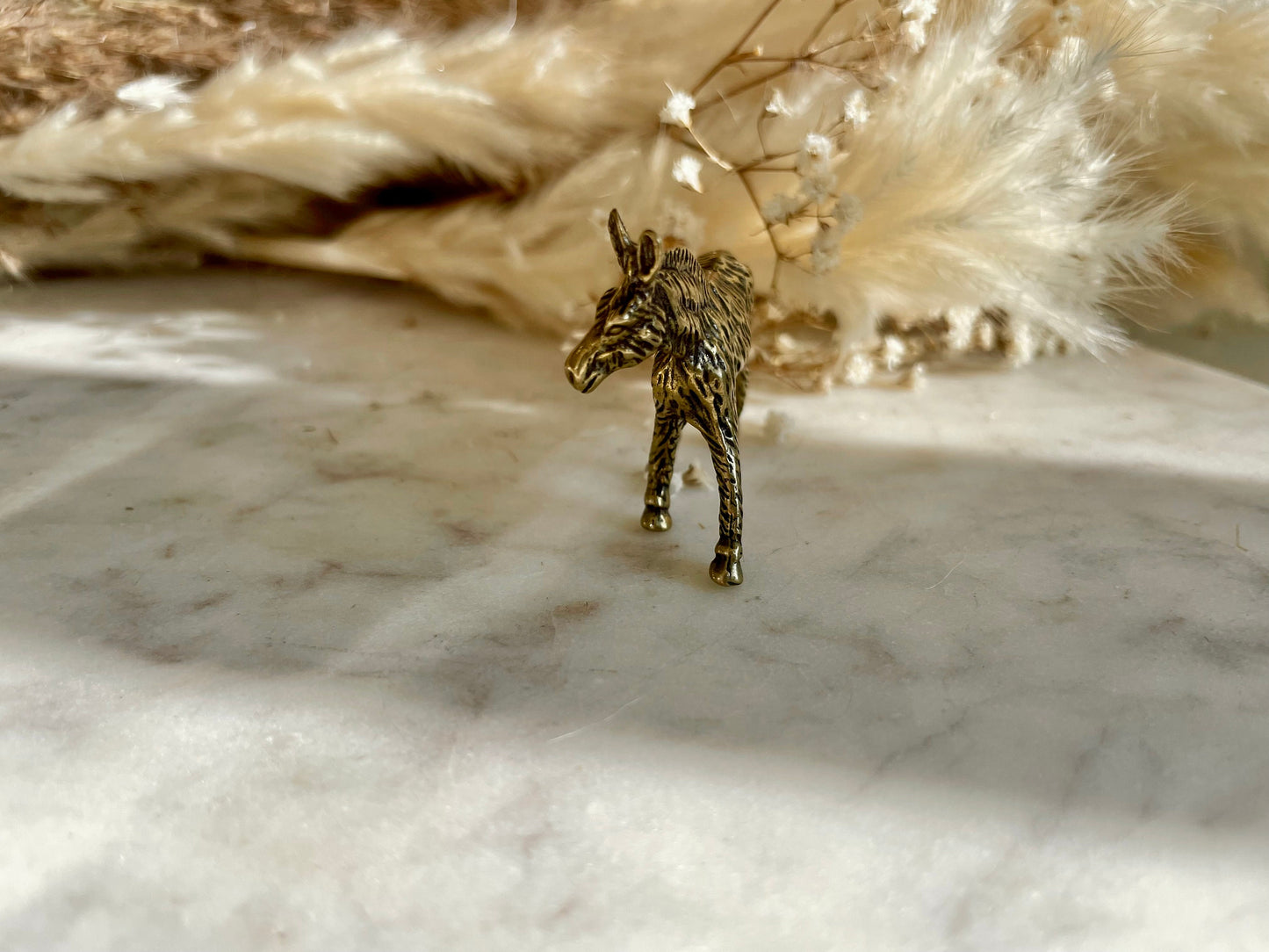 Solid brass Rustic Donkey Sculpture, Farmer's Lucky Charm, Farmyard Ornament, little Nostalgic Donkey metal Souvenir