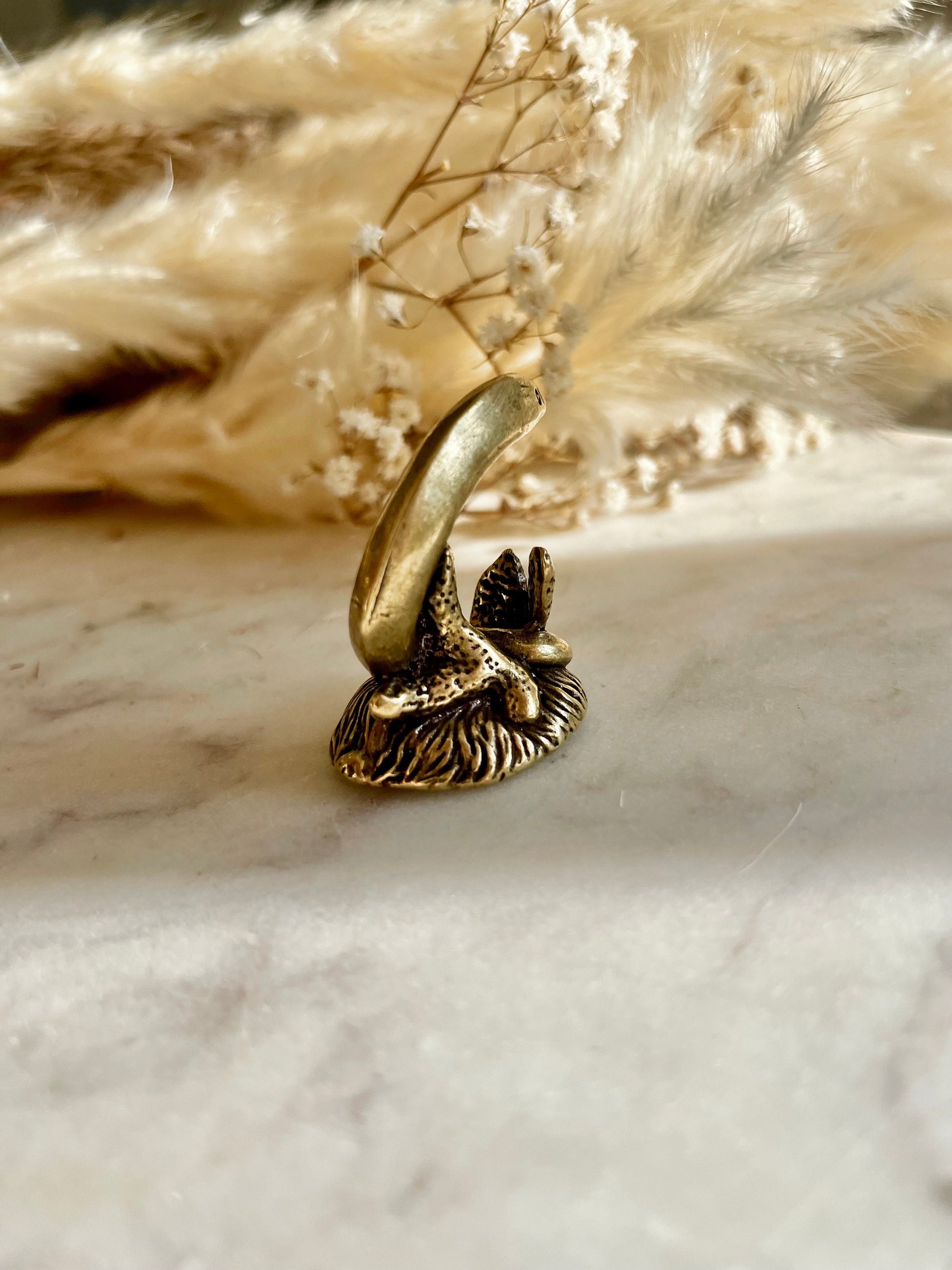 Solid Brass Snake Eel statue, metal fish Sculpture, snake brass figurine, sea style Fish decor, Fisherman gift