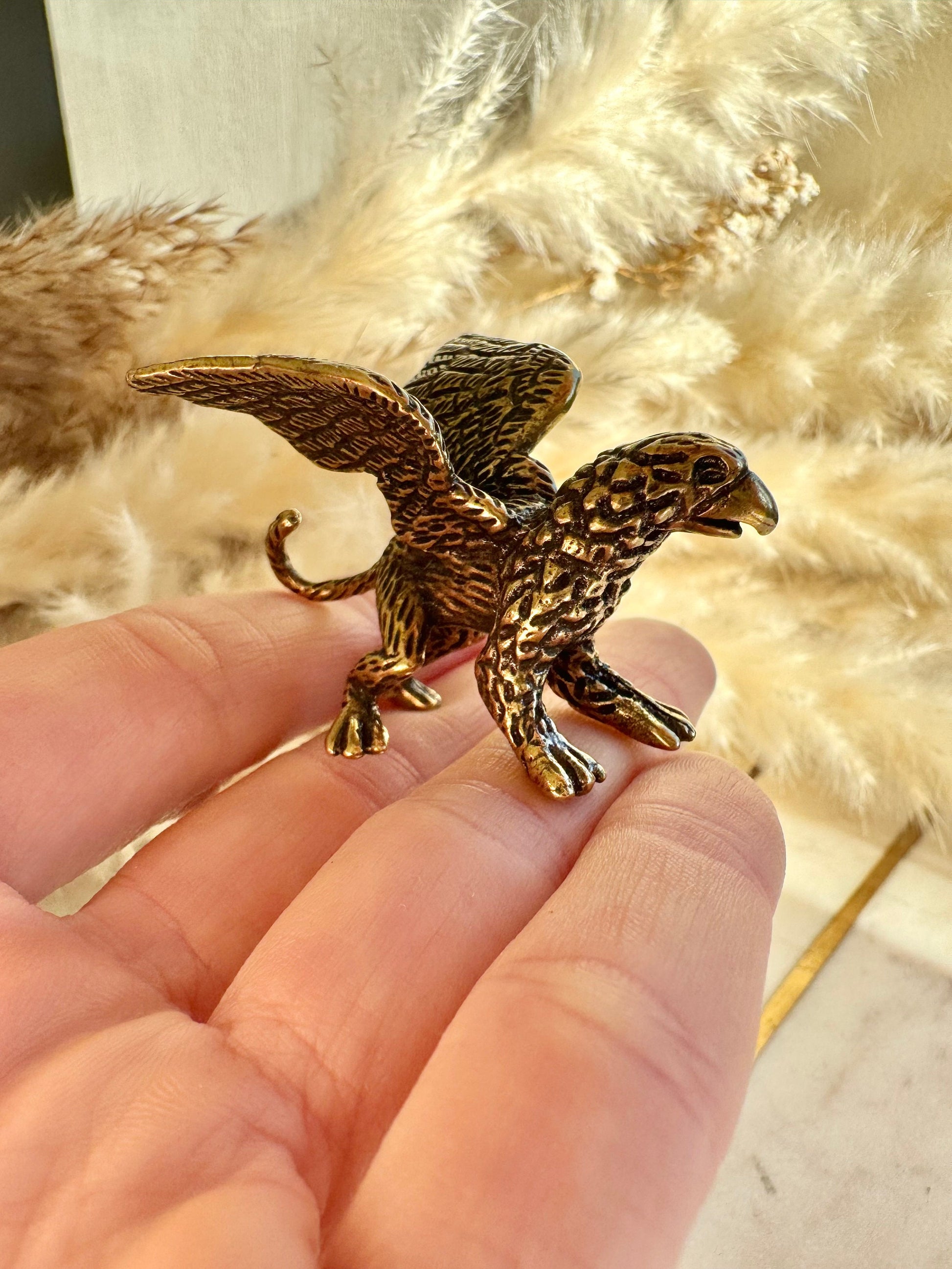 Solid Brass Greek Mythology Celtic Griffin Claw Statue, metal hippogriff figurine, Griffon ornament