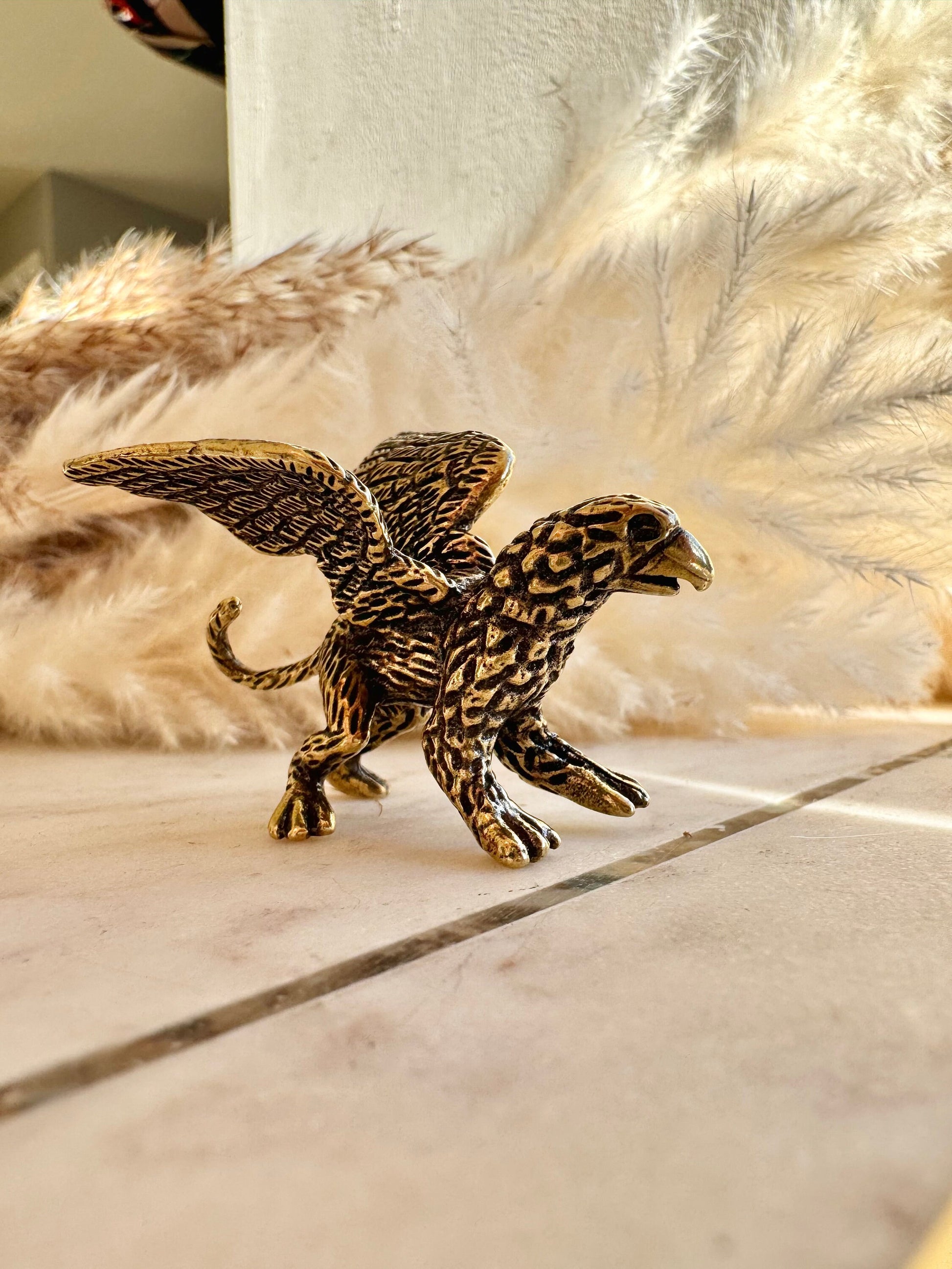 Solid Brass Greek Mythology Celtic Griffin Claw Statue, metal hippogriff figurine, Griffon ornament