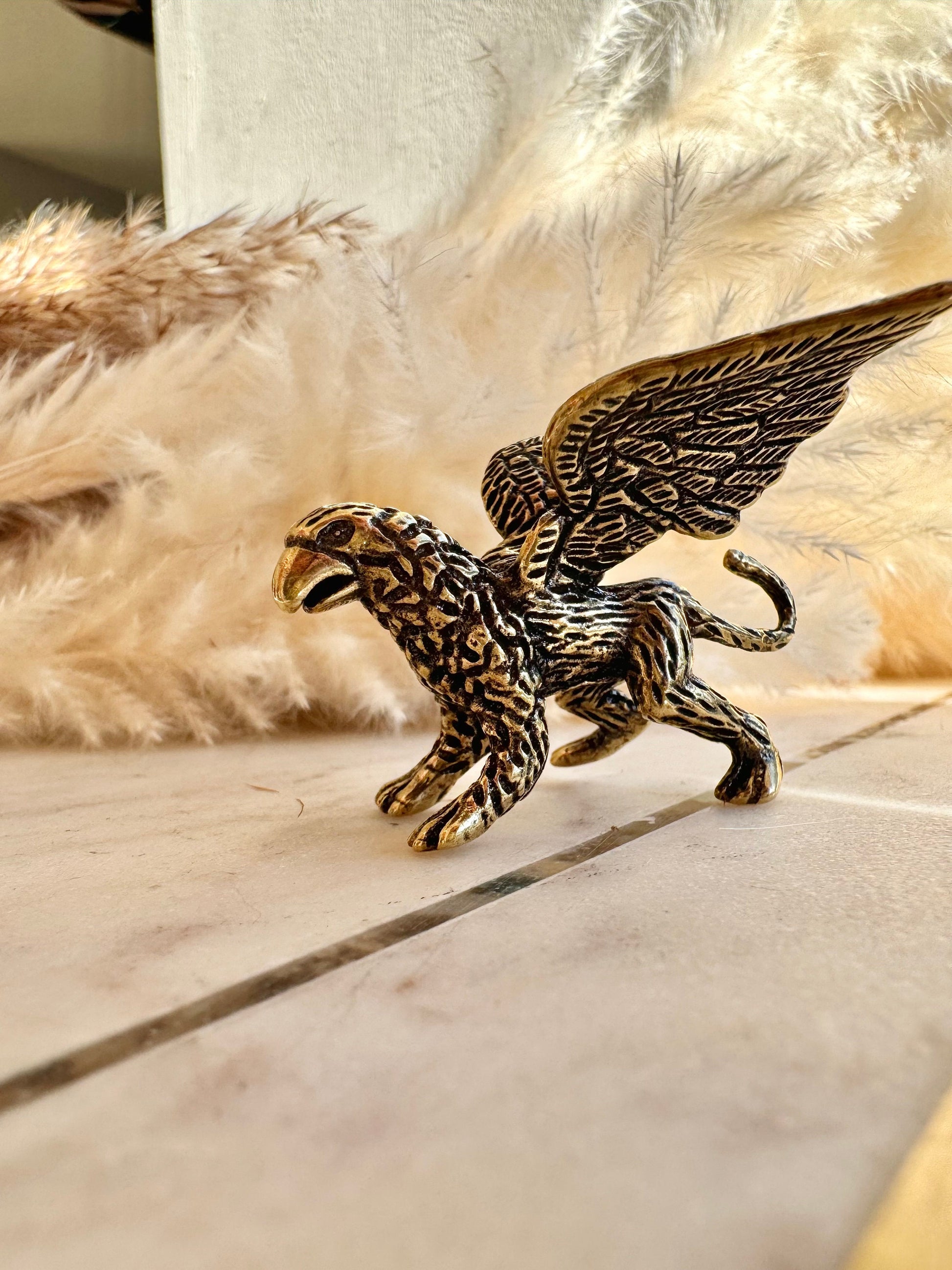 Solid Brass Greek Mythology Celtic Griffin Claw Statue, metal hippogriff figurine, Griffon ornament