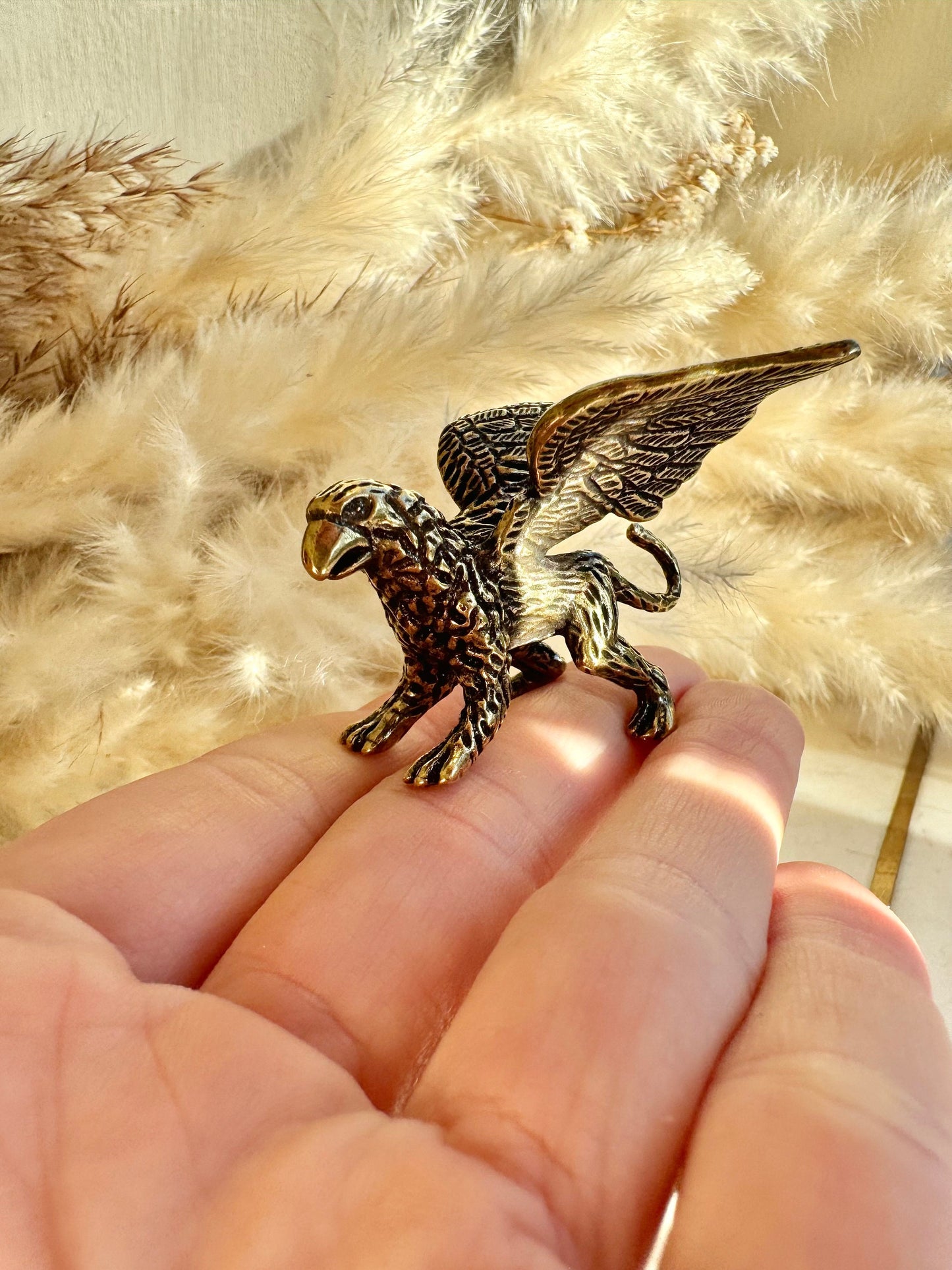 Solid Brass Greek Mythology Celtic Griffin Claw Statue, metal hippogriff figurine, Griffon ornament