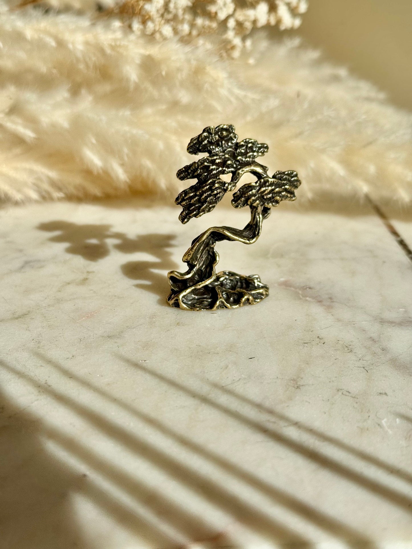Solid Brass Bonsai Tree statue , Tabletop decoration, flourishing tree figurine