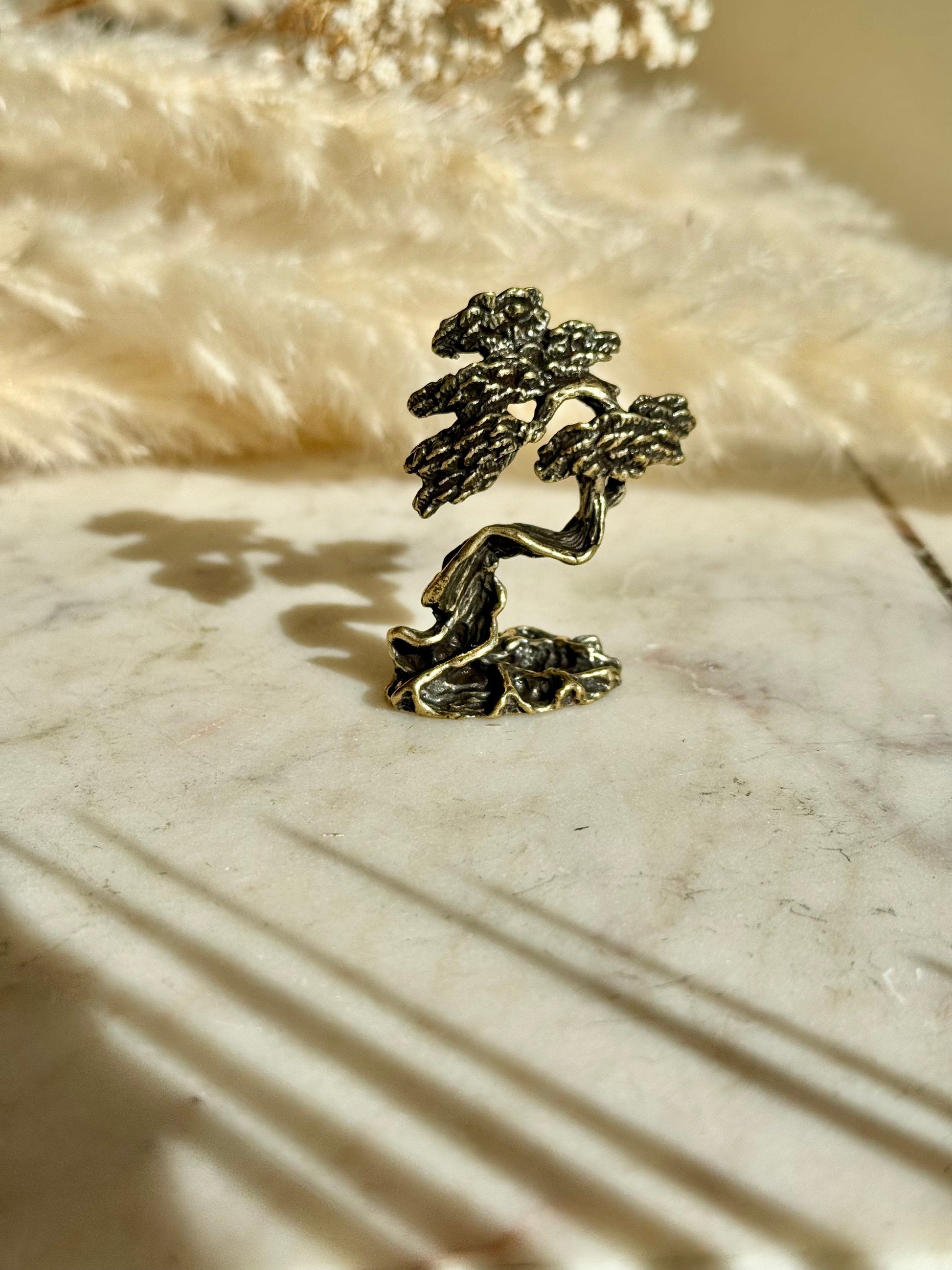 Solid Brass Bonsai Tree statue , Tabletop decoration, flourishing tree figurine