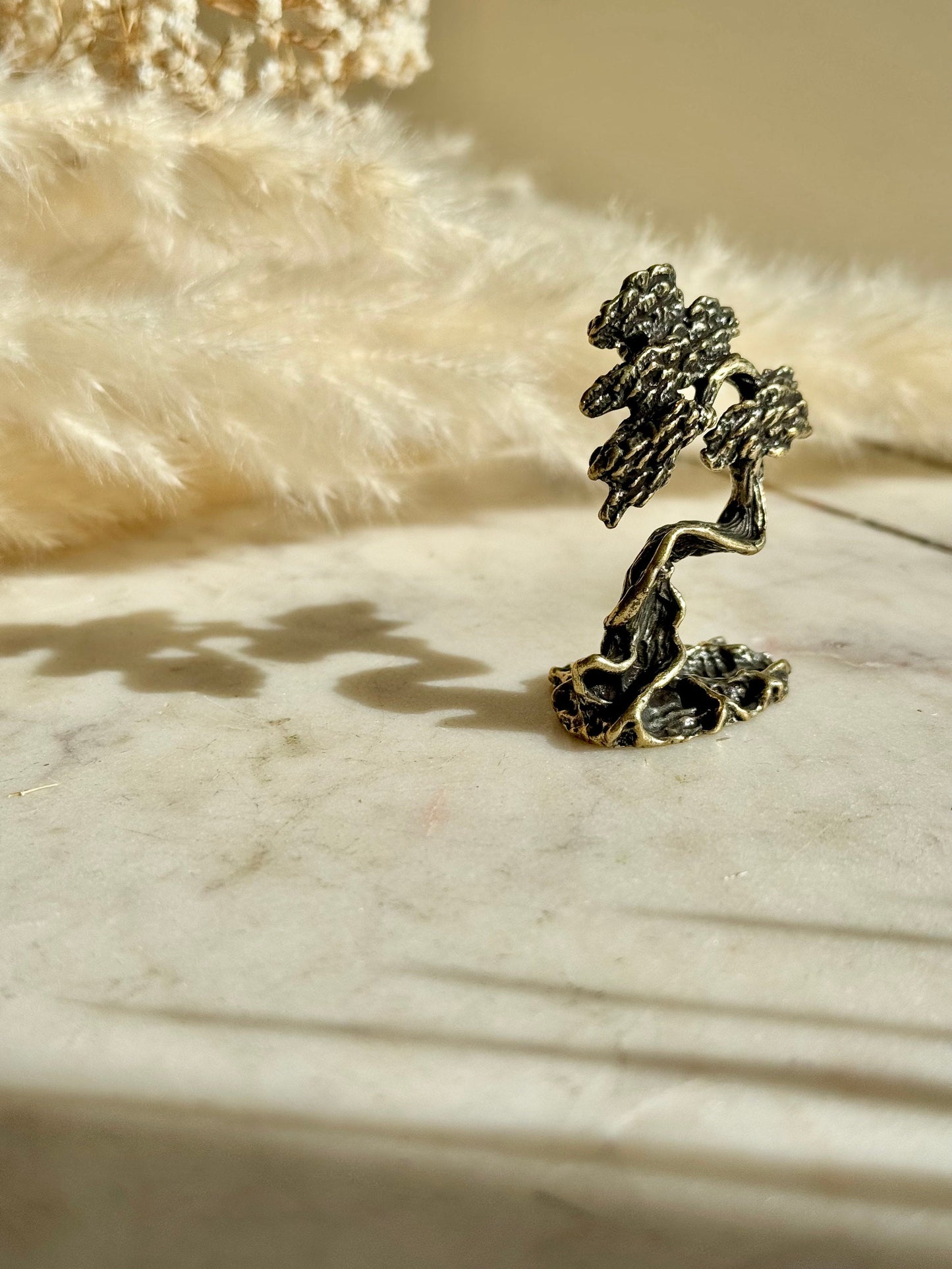 Solid Brass Bonsai Tree statue , Tabletop decoration, flourishing tree figurine