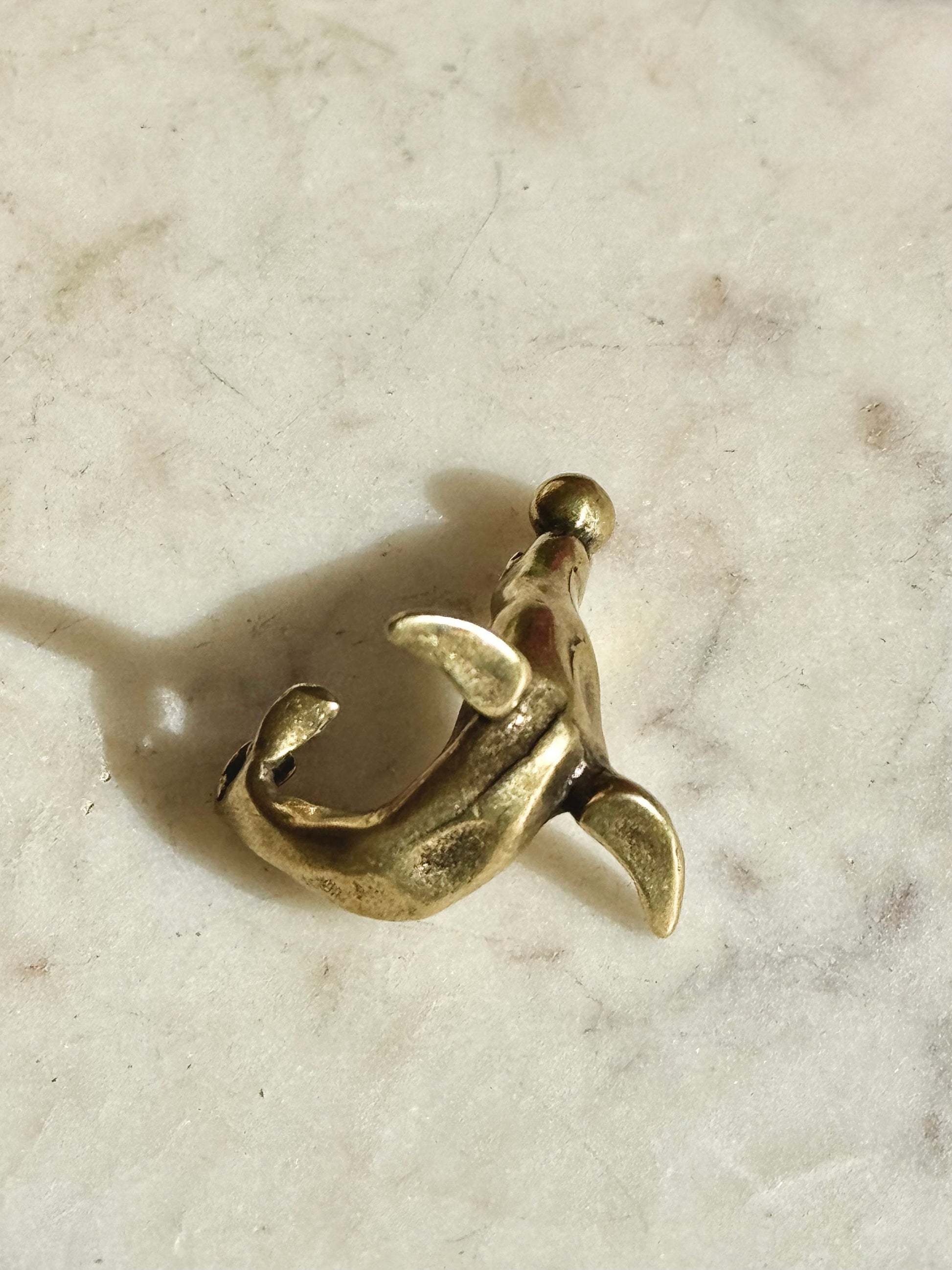 Fine solid brass Playful Seal miniature, Seal playing with a ball, sea creature sculpture, pinnipeds miniature, cute sea lion