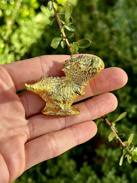 Solid brass Tyrannosaurus rex, brass dinosaur, solid Tabletop decor, dinosaur Miniature, Creative desktop ornament, cool gift for him