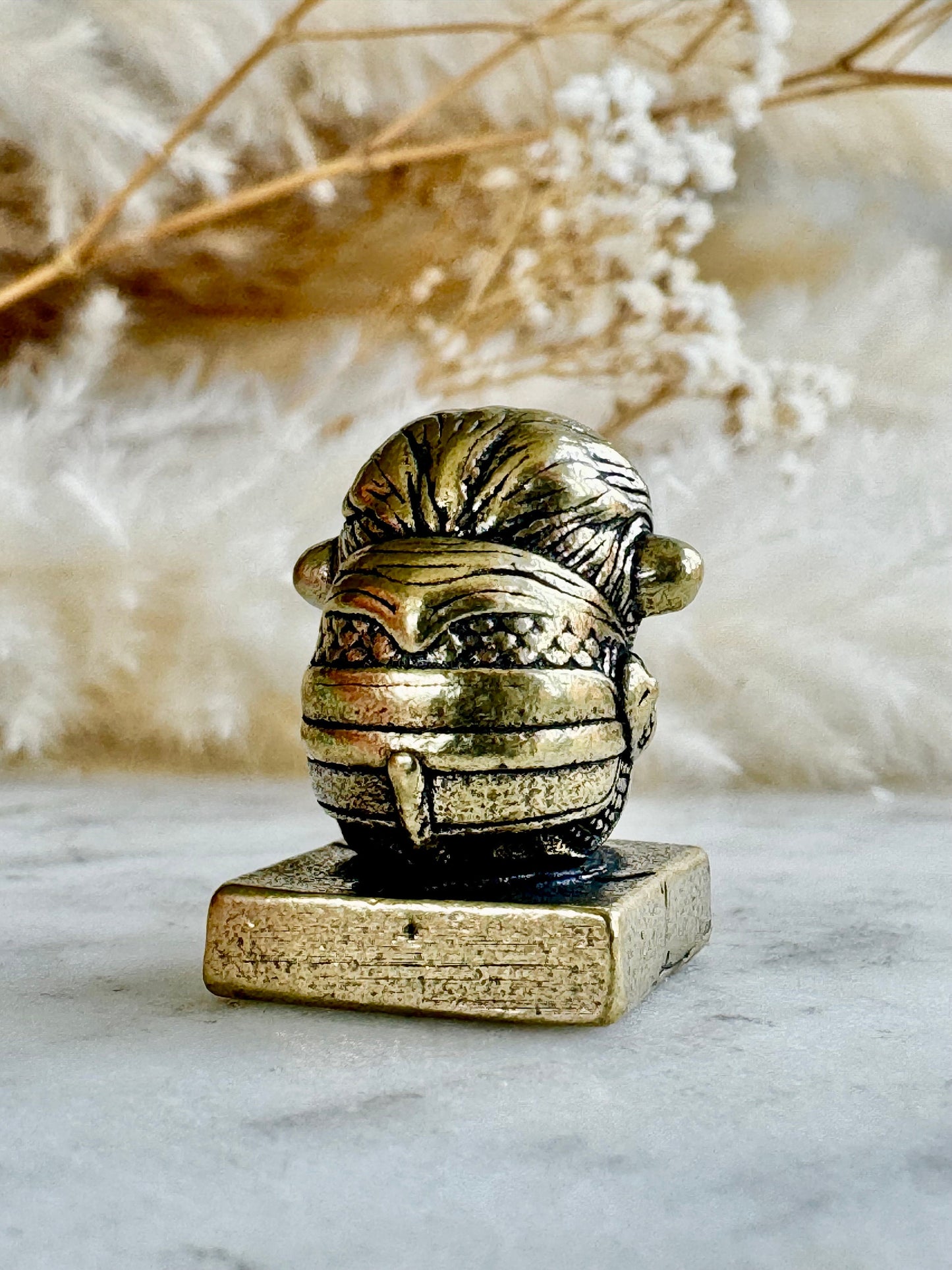 Spiritual Monkey brass statuette, meditation figurine, Metal Monkey Teacher spiritual mentor Figurine, Buddhist monk Medatating miniature