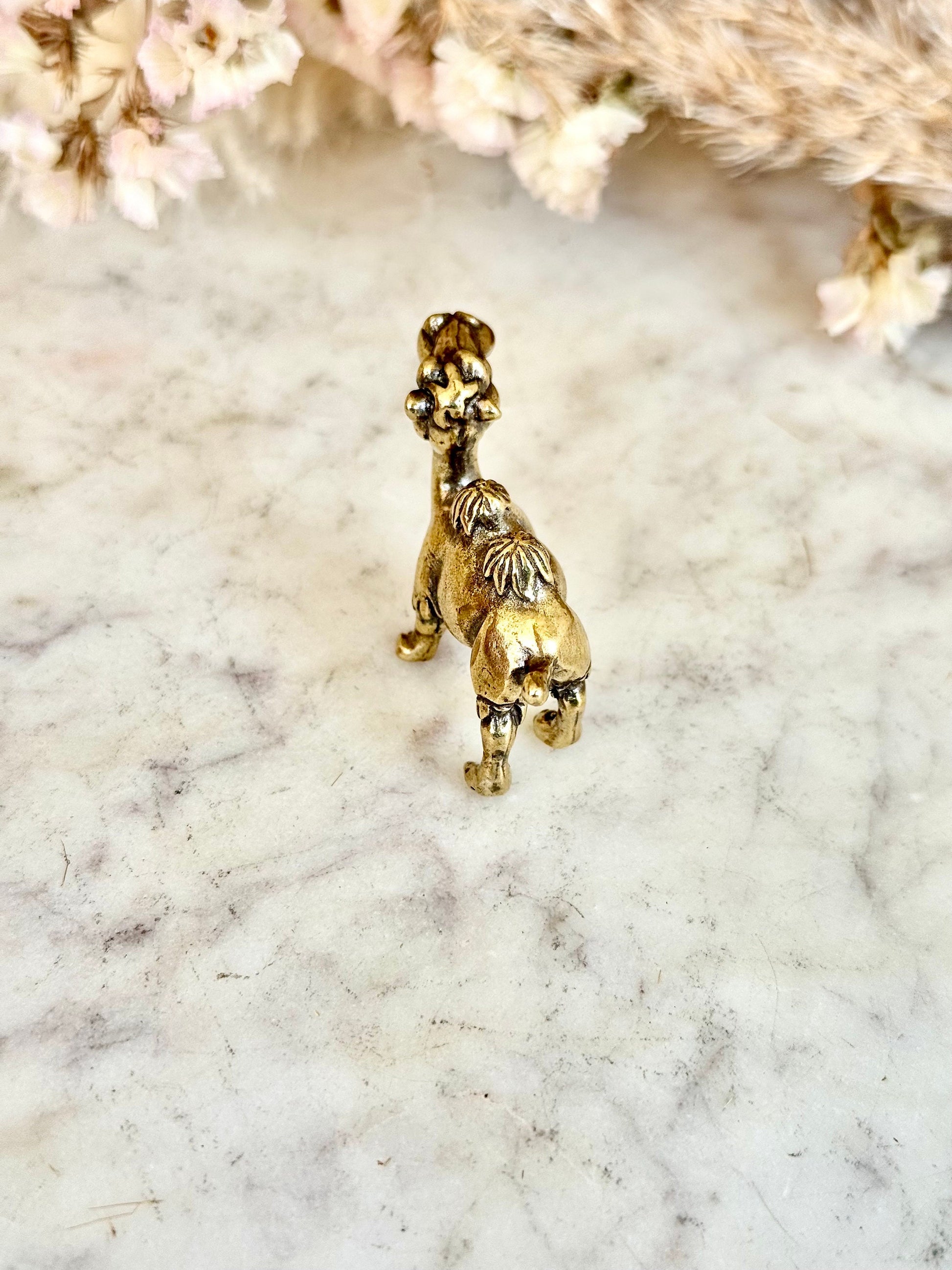 Solid brass Happy camel, Desert Animal figurine, Brass Desert ornament, engraved brass statuette, Creative paperweight