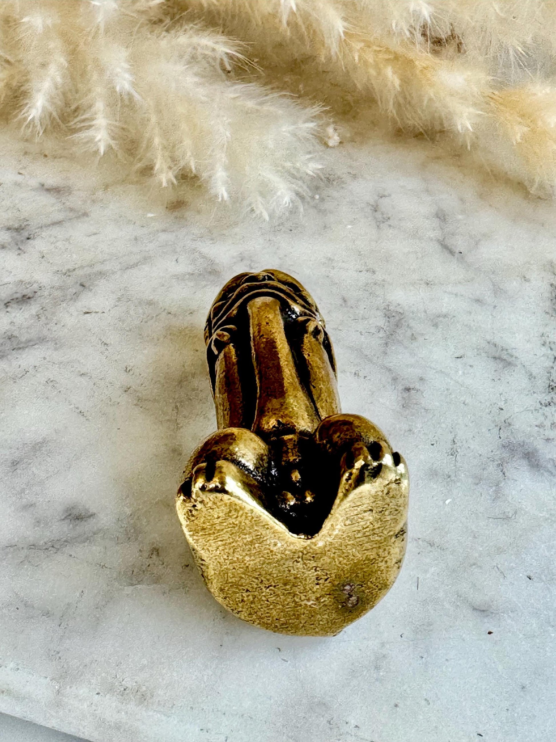 Solid brass Wise Elf Willy Penis Ornament, Hen Stag Adult Toy Gift, Magic creature Novelty Penis Shape Statuette, Willy Shape figure
