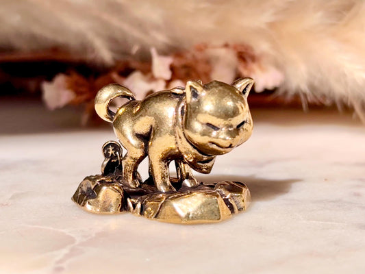 Solid Brass Mischievous Puppy Figurine, Quirky Dog Sculpture with Character, Unique Animal Art for Humorous Home Decor