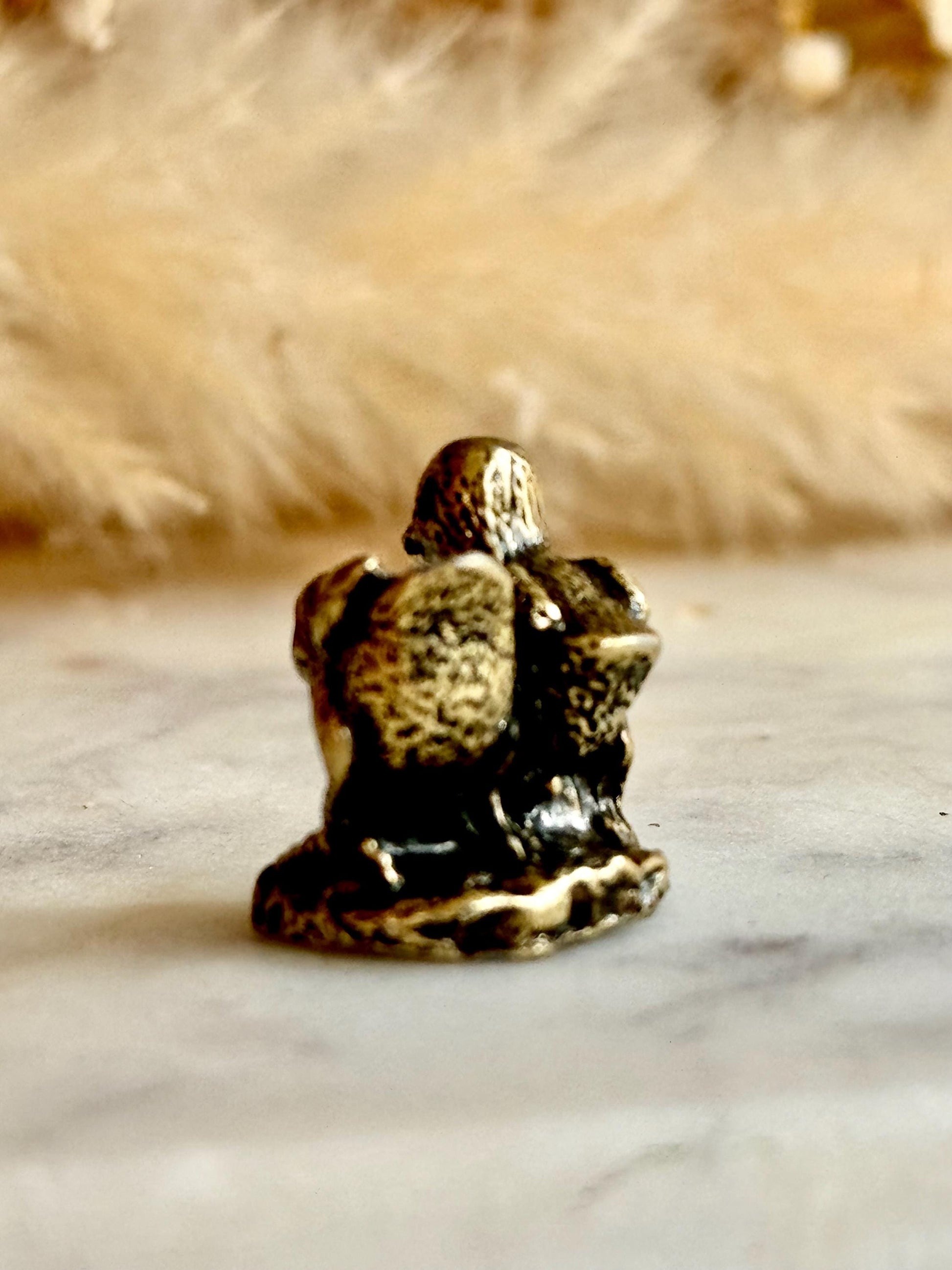 Two little chicks solid brass figurine, brass chicks figurine chicken decor farmhouse rustic modern cottagecore miniatures animals