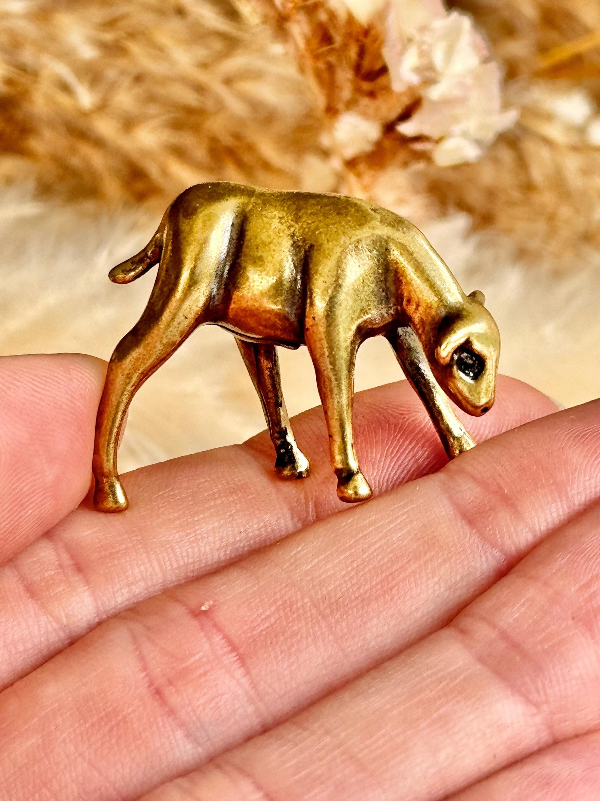 Tiny Solid brass lamb sculpture, Farm Baby animal figurine, calf ornament, Cute sheep statuette, English lamb Figure Statue, gift for farmer