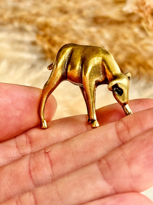 Tiny Solid brass lamb sculpture, Farm Baby animal figurine, calf ornament, Cute sheep statuette, English lamb Figure Statue, gift for farmer