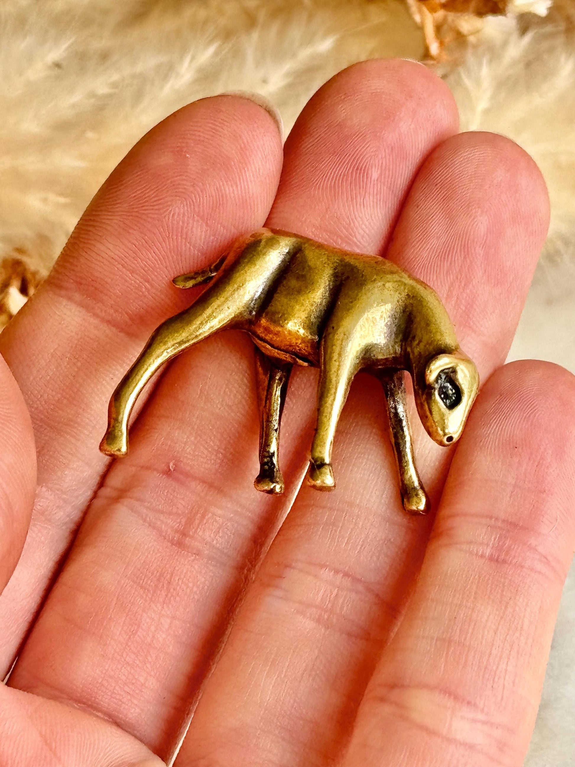 Tiny Solid brass lamb sculpture, Farm Baby animal figurine, calf ornament, Cute sheep statuette, English lamb Figure Statue, gift for farmer