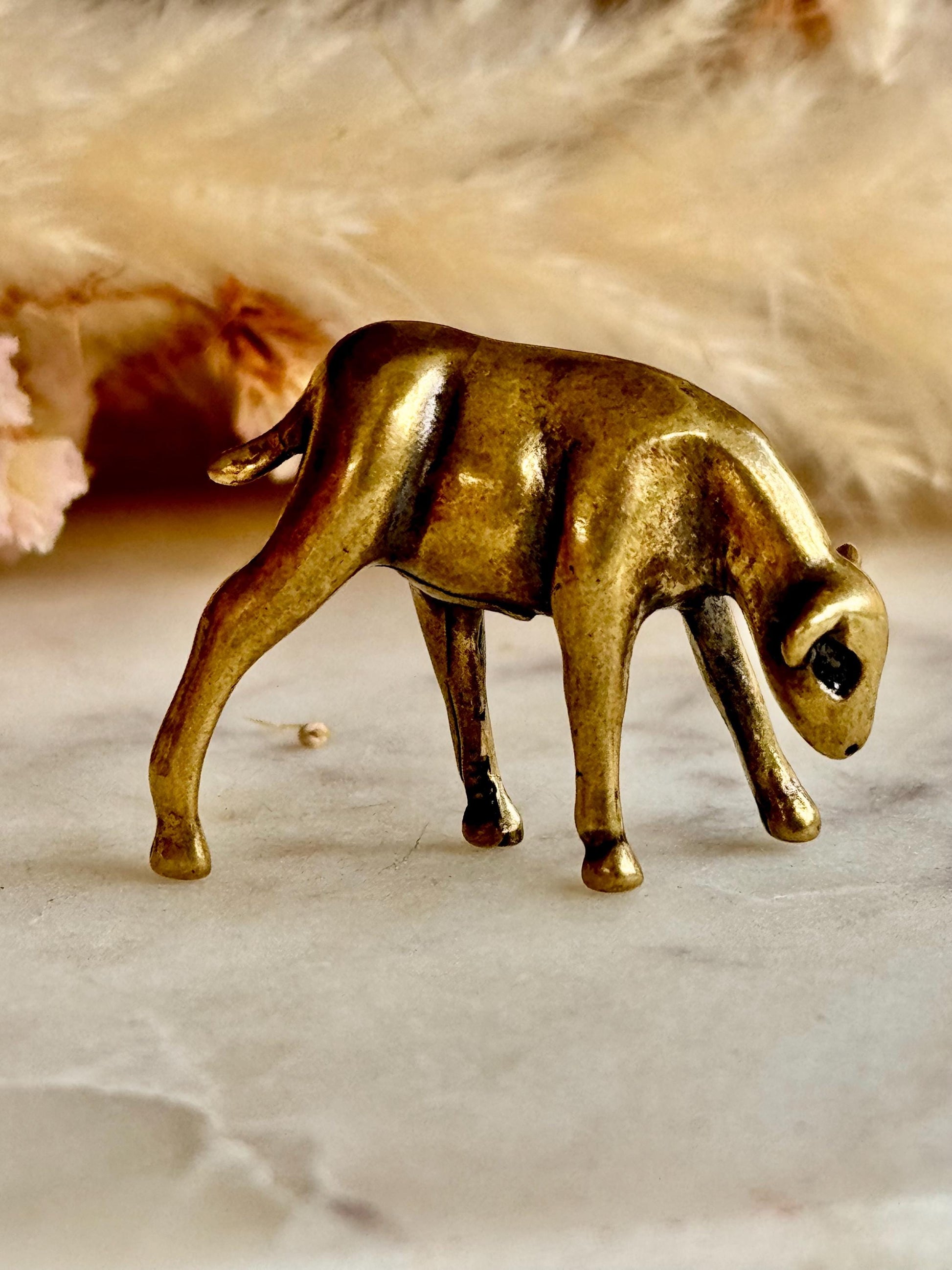 Tiny Solid brass lamb sculpture, Farm Baby animal figurine, calf ornament, Cute sheep statuette, English lamb Figure Statue, gift for farmer